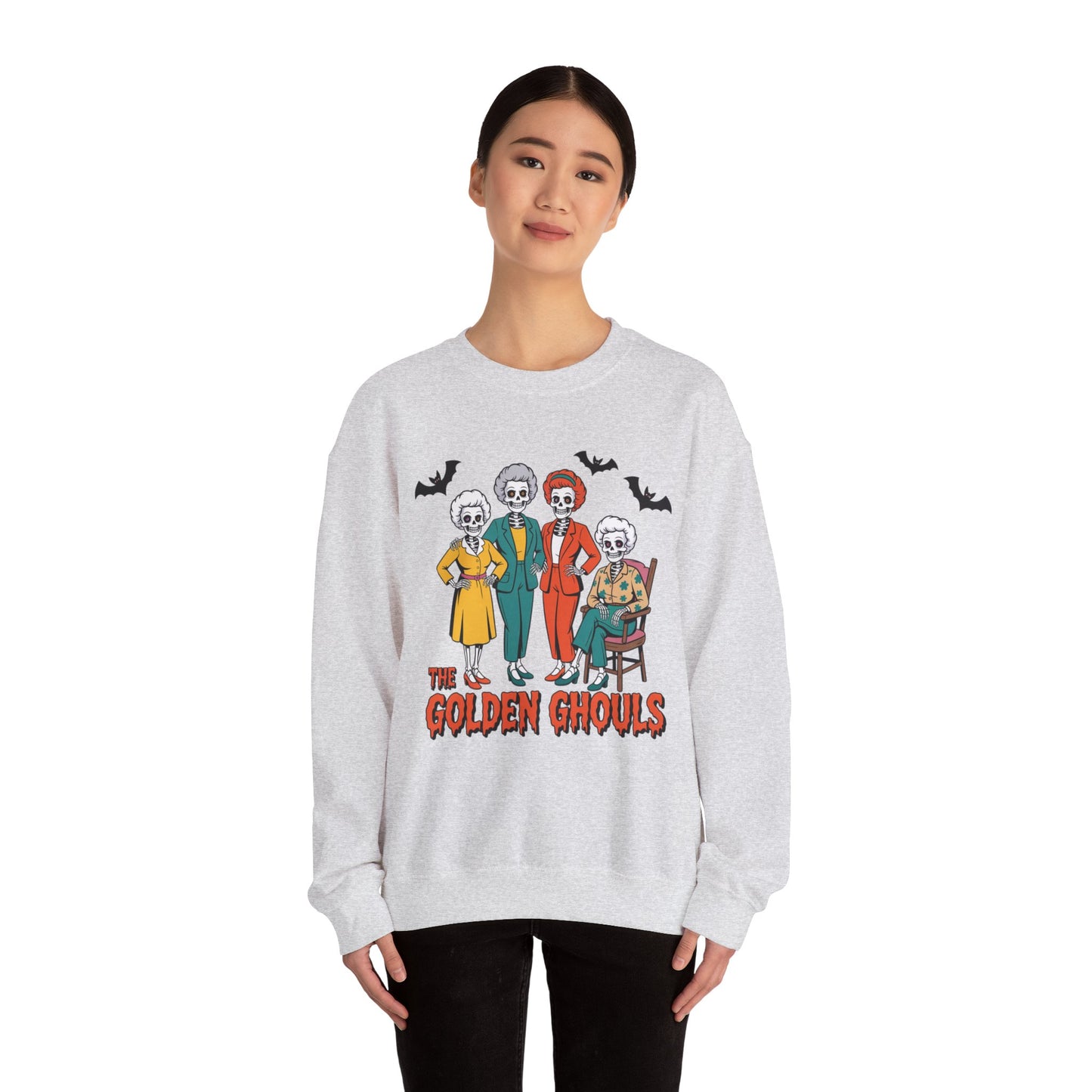 Golden Ghouls Sweatshirt, Halloween Crewneck, Spooky Sweatshirt, Horror Apparel, Unisex Fall Fashion, Cozy Costume