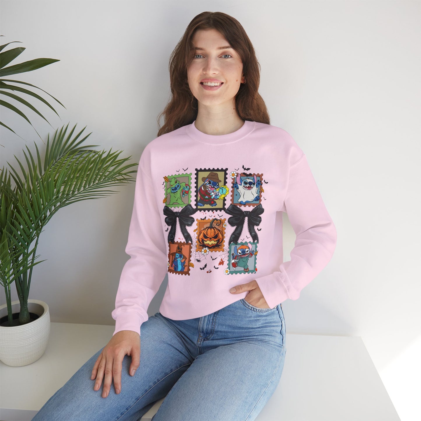 Spooky Vibes Retro Stitch Crewneck Sweatshirt, Halloween, Unisex Sweatshirt, Cozy Apparel, Gift for Her, Fall Fashion, Halloween Sweater