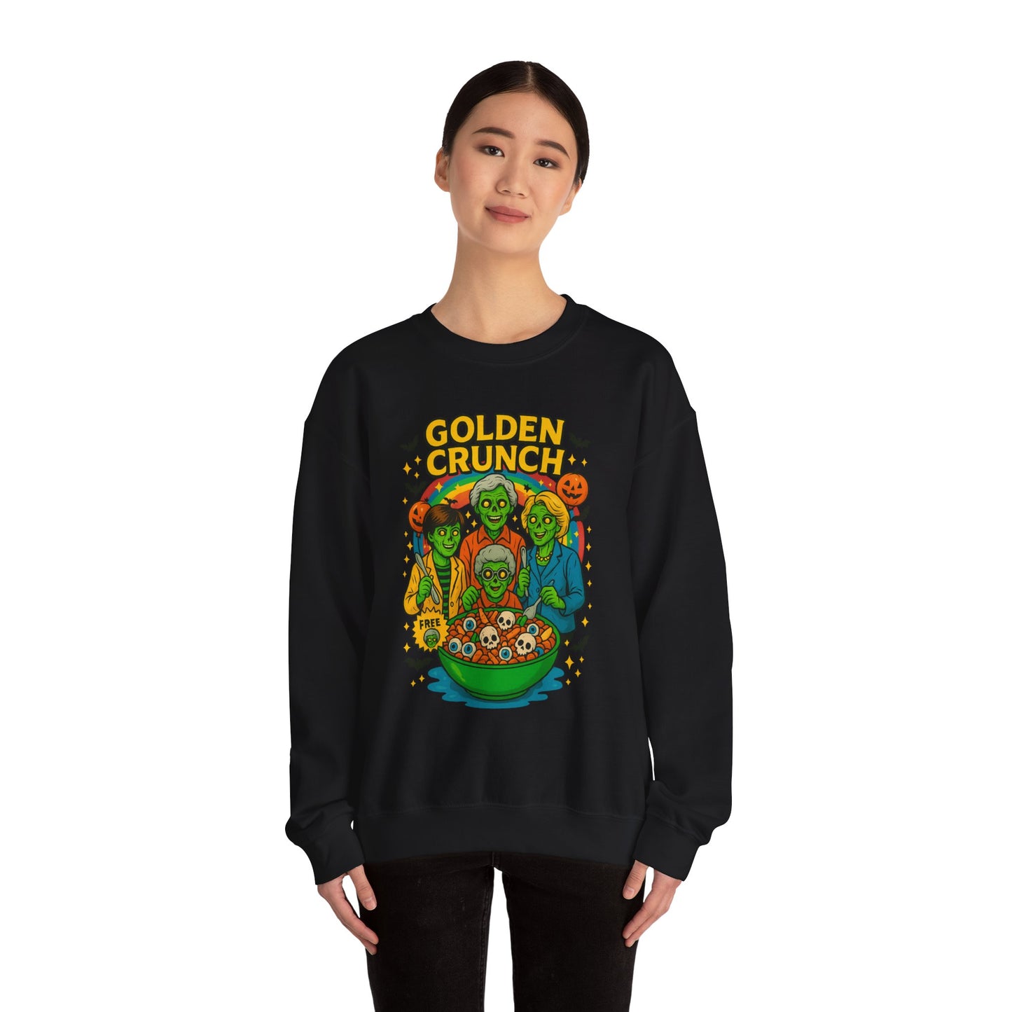 Spooky Vibes Sweatshirt - Cozy Halloween Crewneck, Golden Crunch Design, Unisex Pullover, Fall Fashion, Festive Gift