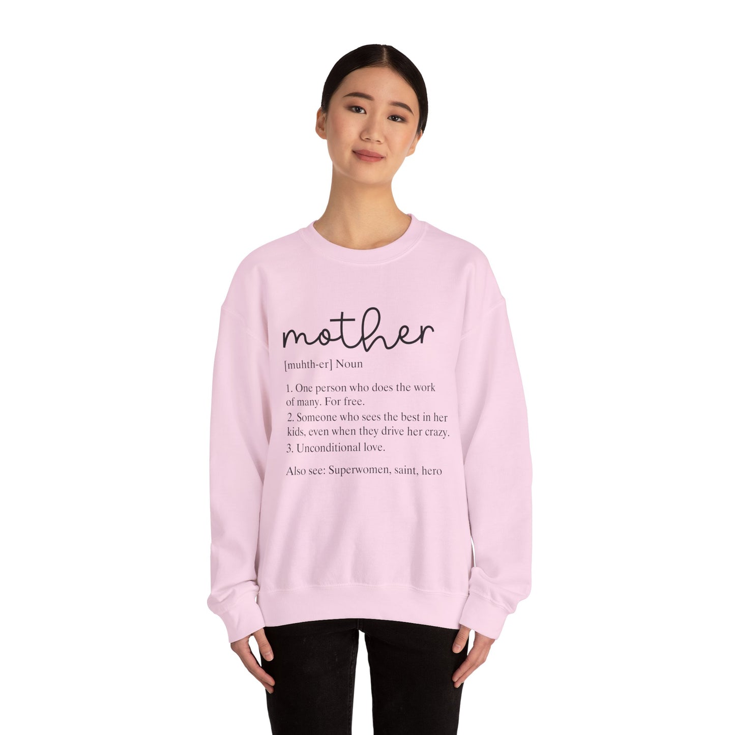 Mother Definition Unisex Crewneck Sweatshirt | Gift for Moms | Cozy & Heartfelt Apparel
