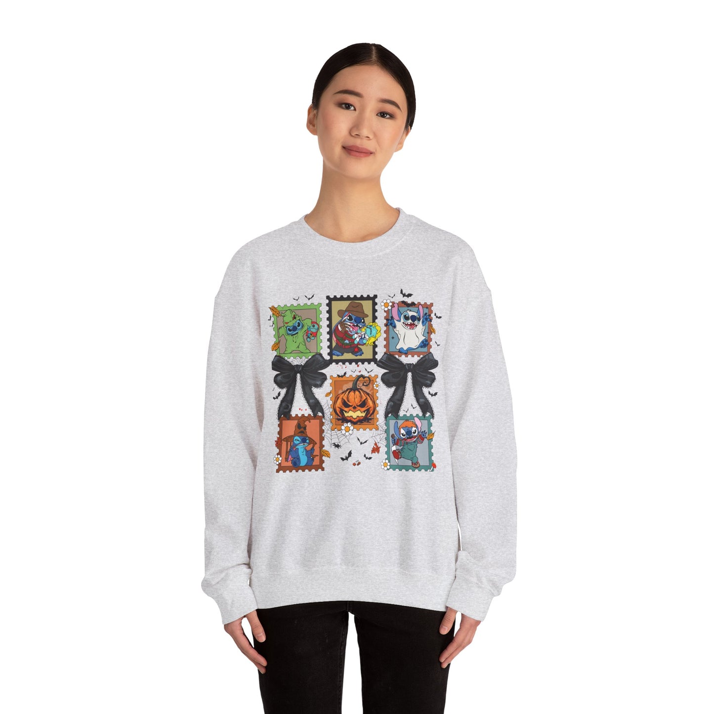 Spooky Vibes Retro Stitch Crewneck Sweatshirt, Halloween, Unisex Sweatshirt, Cozy Apparel, Gift for Her, Fall Fashion, Halloween Sweater