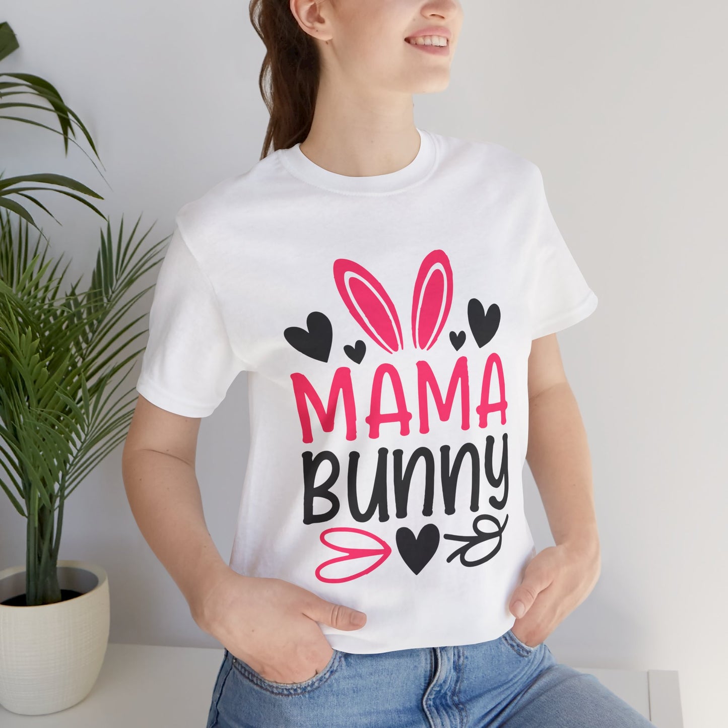 Mama Bunny Unisex Jersey Short Sleeve Tee - Perfect for Moms & Easter Celebrations