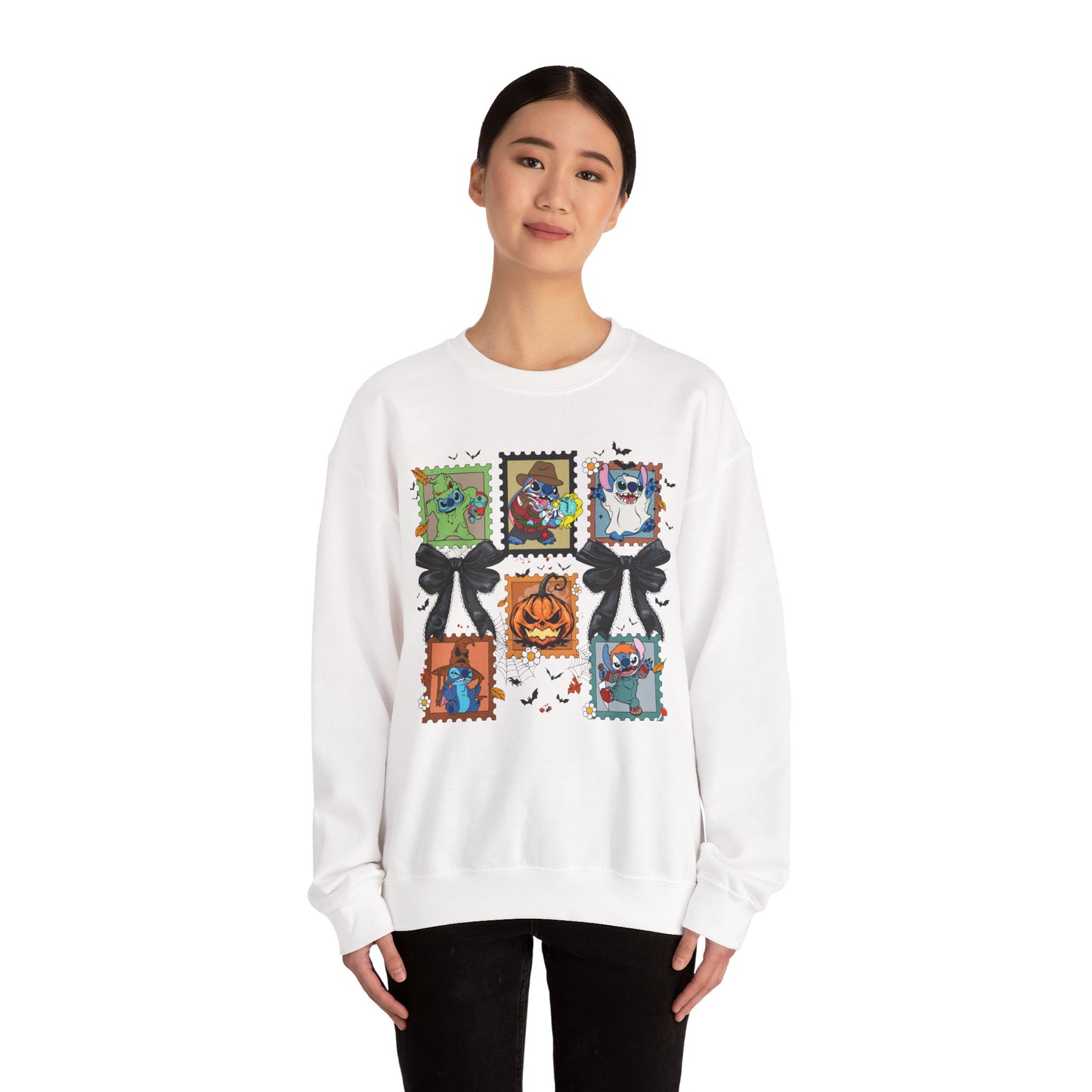 Spooky Vibes Retro Stitch Crewneck Sweatshirt, Halloween, Unisex Sweatshirt, Cozy Apparel, Gift for Her, Fall Fashion, Halloween Sweater