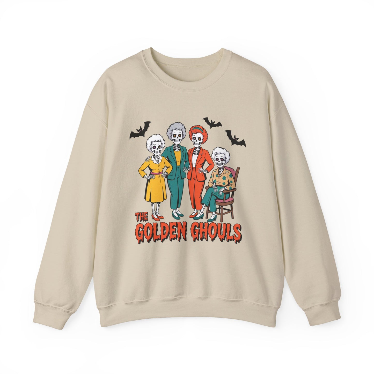 Golden Ghouls Sweatshirt, Halloween Crewneck, Spooky Sweatshirt, Horror Apparel, Unisex Fall Fashion, Cozy Costume