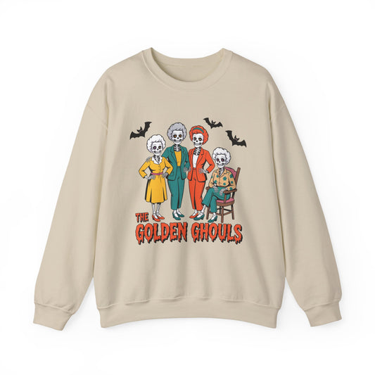 Golden Ghouls Sweatshirt, Halloween Crewneck, Spooky Sweatshirt, Horror Apparel, Unisex Fall Fashion, Cozy Costume