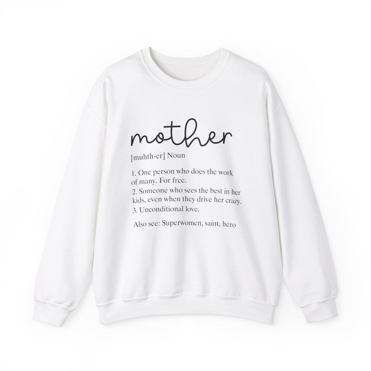 Mother Definition Unisex Crewneck Sweatshirt | Gift for Moms | Cozy & Heartfelt Apparel