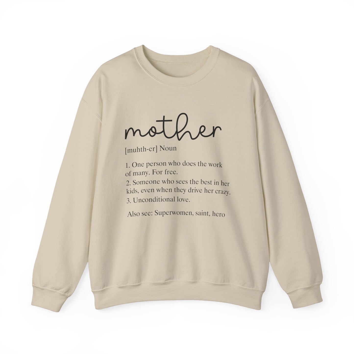 Mother Definition Unisex Crewneck Sweatshirt | Gift for Moms | Cozy & Heartfelt Apparel