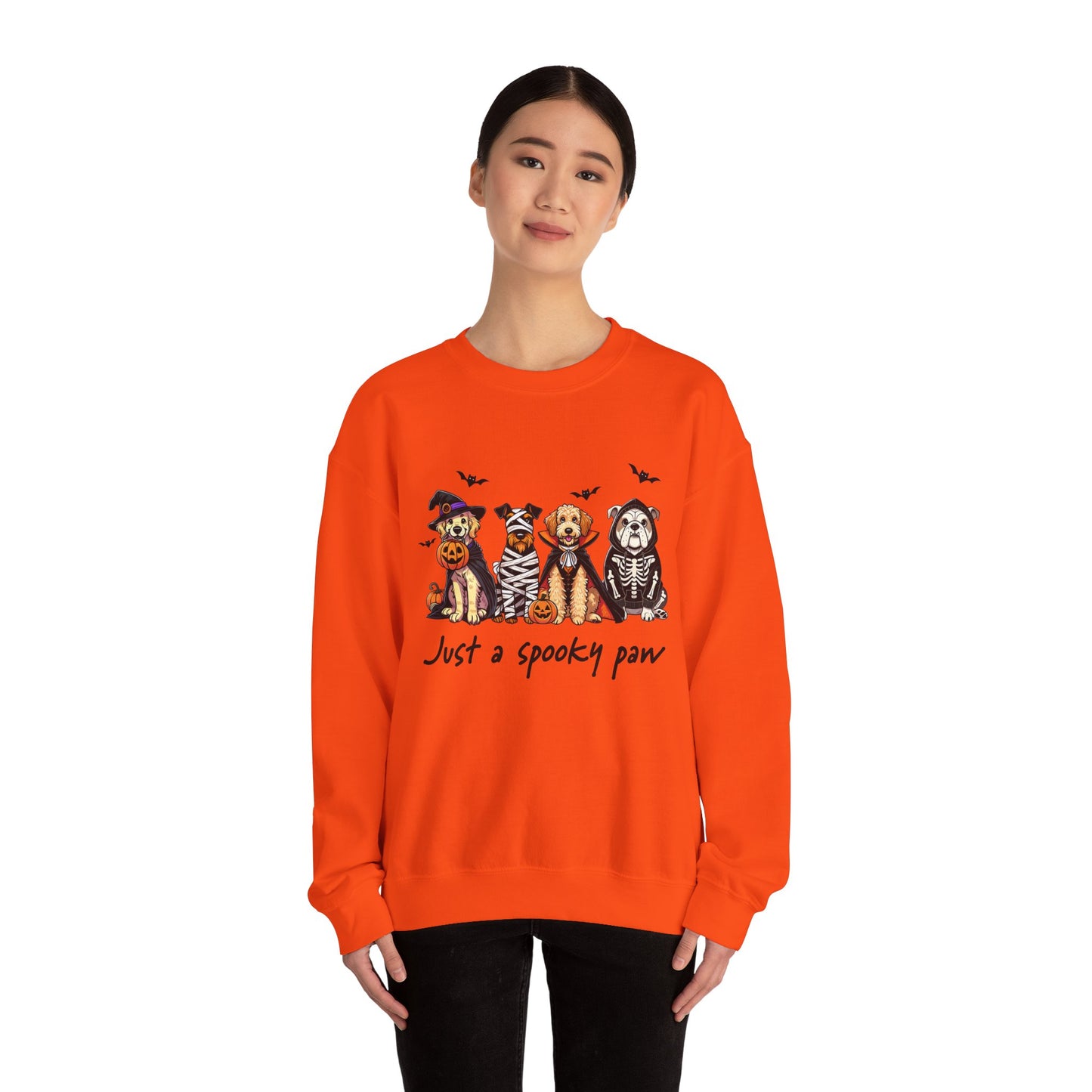 Spooky Dog Sweatshirt, Unisex Halloween Crewneck, Pet Lovers Gift, Cozy Fall Apparel, Cute Dog Design