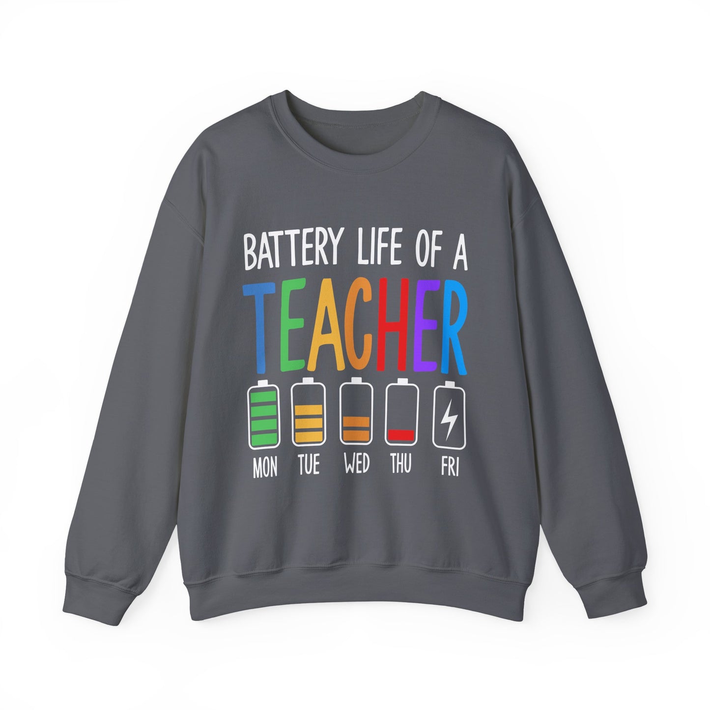Teacher's Battery Life Crewneck Sweatshirt, Cute Teacher Gift, Funny Education Apparel, Back to School Sweatshirt, Teacher [...]