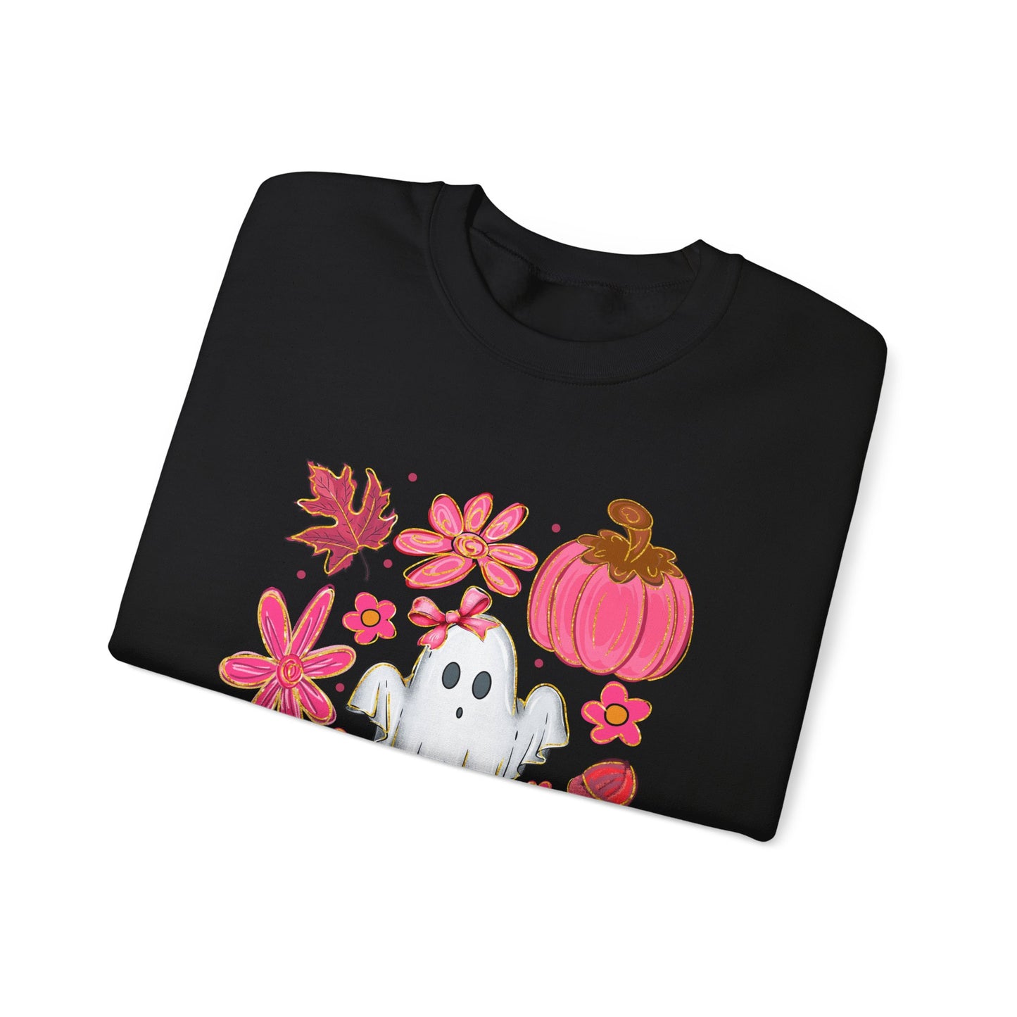 Autumn Ghost Crewneck Sweatshirt - Cozy Halloween Apparel, Fall Fashion, Gift for Her, Unisex Sweatshirt, Spooky Season Style