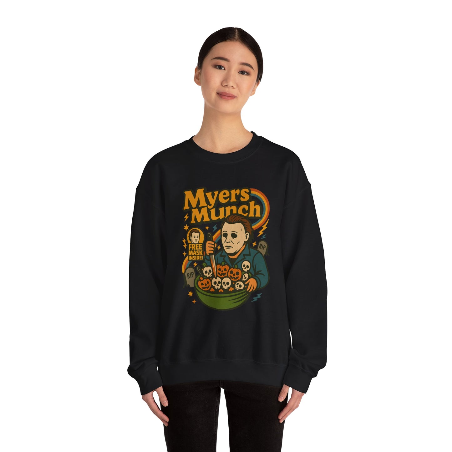 Halloween Myers Munch Crewneck Sweatshirt - Cozy Horror Sweatshirt, Unisex Casual Wear, Fall Fashion, Gift for Horror Fans, Spooky Season