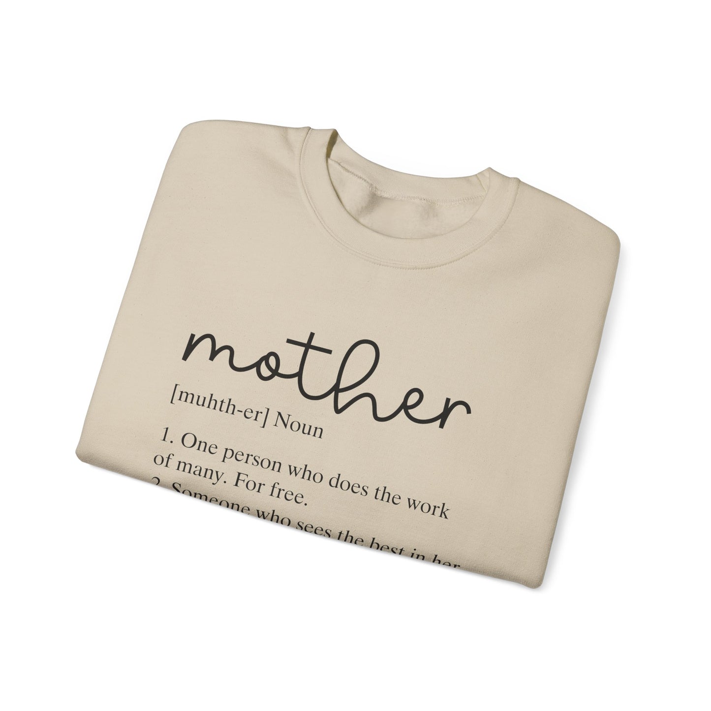 Mother Definition Unisex Crewneck Sweatshirt | Gift for Moms | Cozy & Heartfelt Apparel