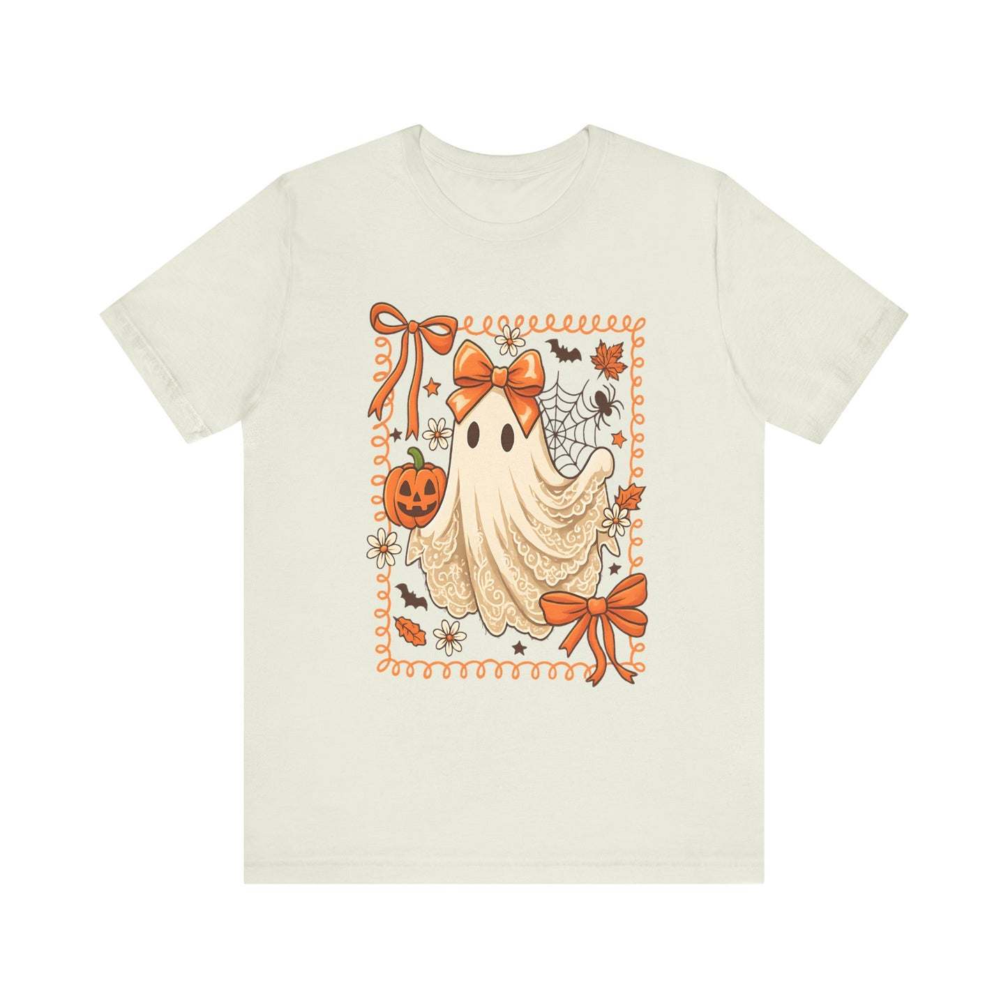 Ghostly Charm Halloween Tee, Unisex T-Shirt, Festive Apparel, Spooky Season Clothing, Gift for Trick-or-Treaters, Fall Celebrations