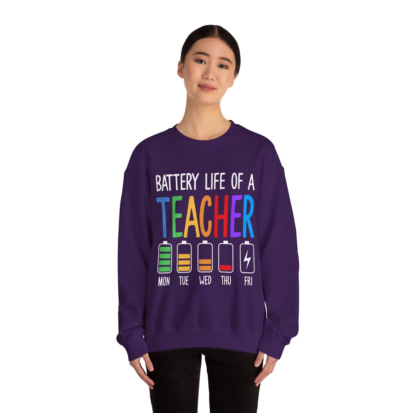 Teacher's Battery Life Crewneck Sweatshirt, Cute Teacher Gift, Funny Education Apparel, Back to School Sweatshirt, Teacher [...]