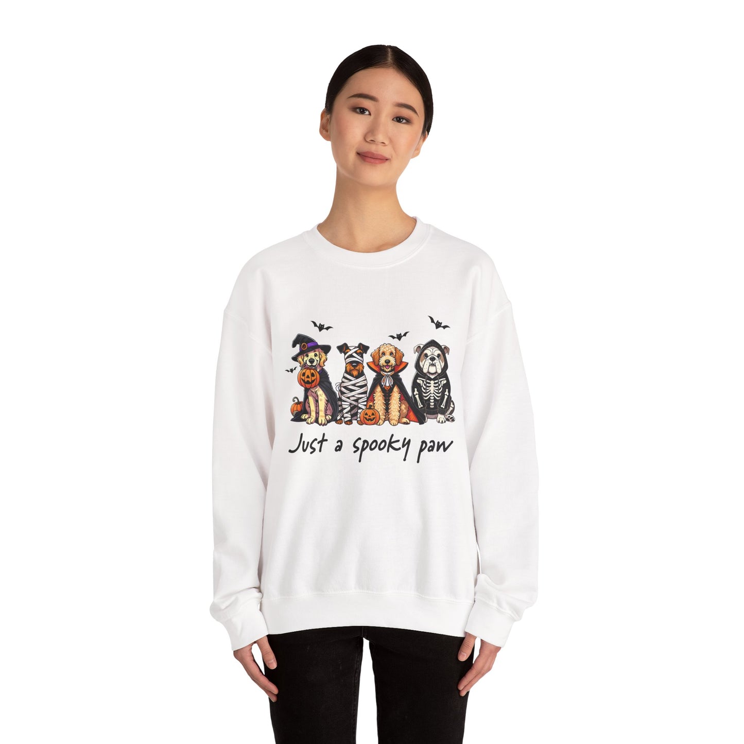 Spooky Dog Sweatshirt, Unisex Halloween Crewneck, Pet Lovers Gift, Cozy Fall Apparel, Cute Dog Design