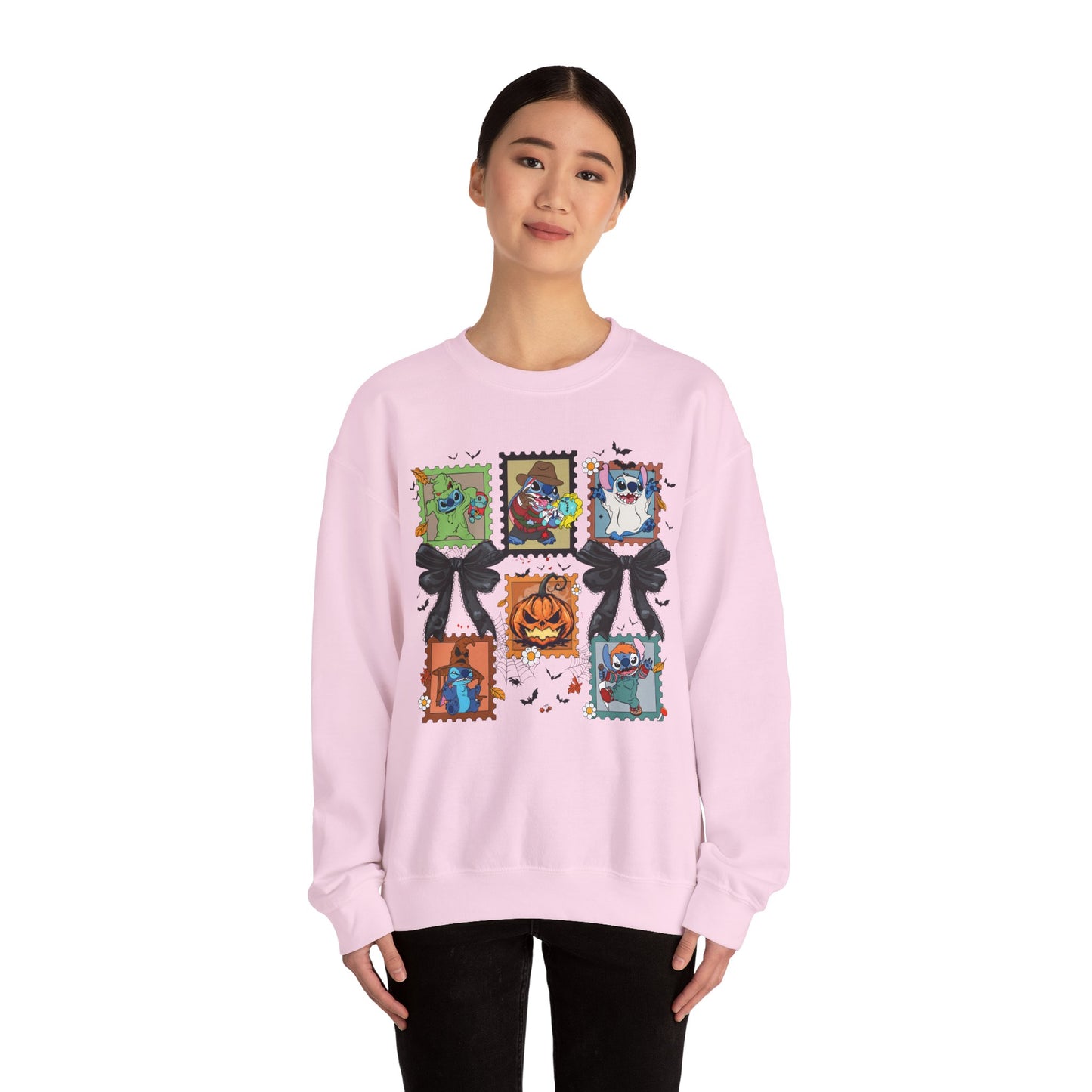 Spooky Vibes Retro Stitch Crewneck Sweatshirt, Halloween, Unisex Sweatshirt, Cozy Apparel, Gift for Her, Fall Fashion, Halloween Sweater