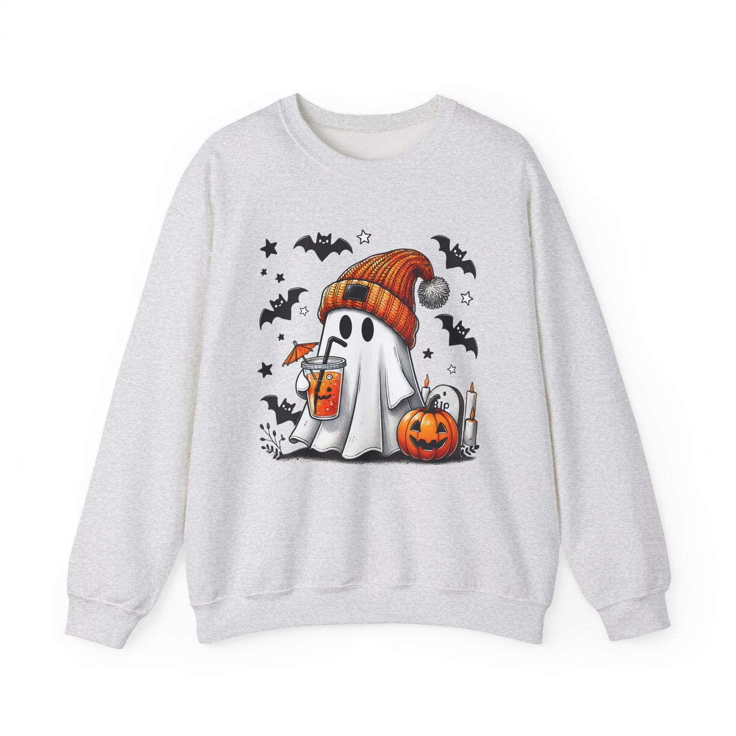 Spooky Ghost Crewneck Sweatshirt, Halloween Apparel, Cozy Unisex Sweatshirt, Fall Fashion, Ghost Graphic Sweatshirt