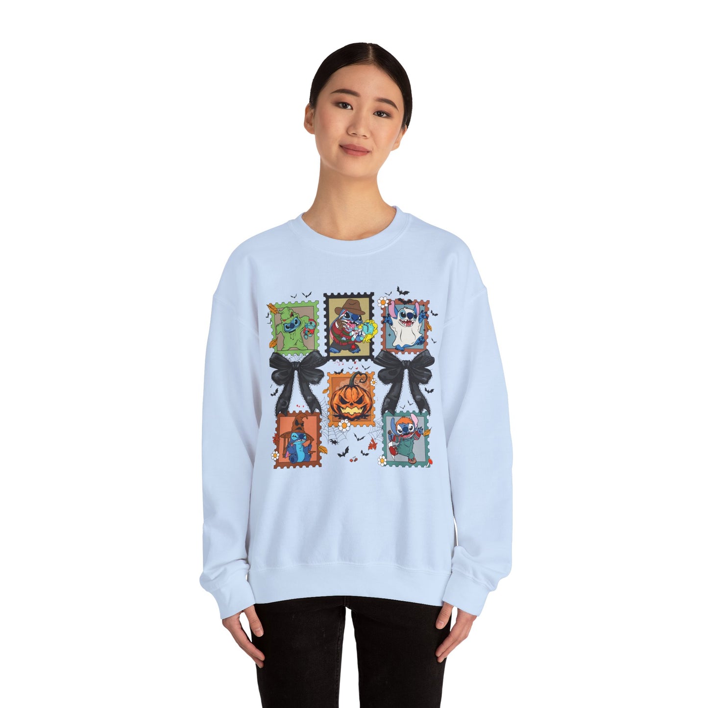 Spooky Vibes Retro Stitch Crewneck Sweatshirt, Halloween, Unisex Sweatshirt, Cozy Apparel, Gift for Her, Fall Fashion, Halloween Sweater