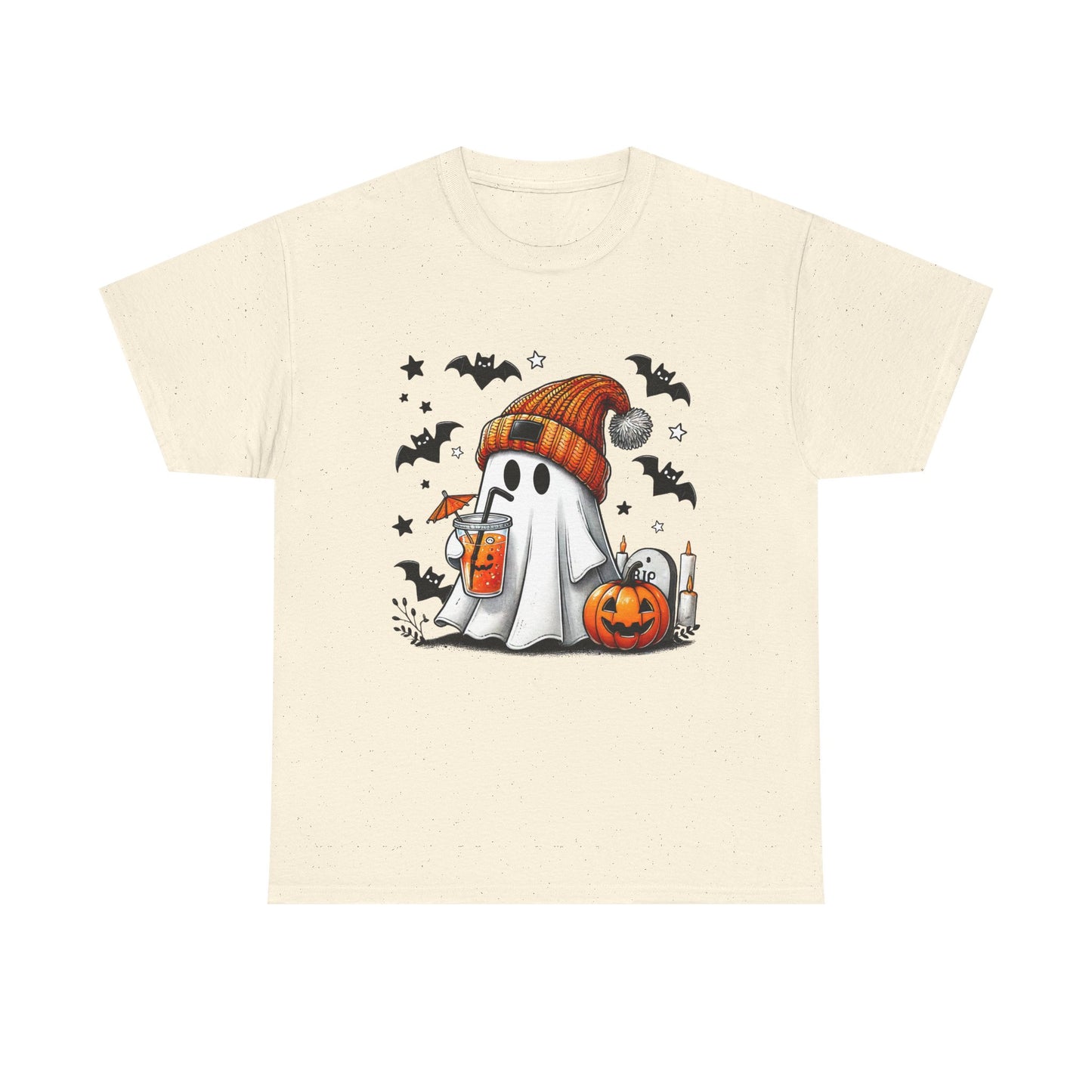 Cute Halloween Ghost Tee, Unisex Heavy Cotton T-Shirt, Spooky Shirt, Fall Fashion, Holiday Apparel, Halloween Costume, Gift Idea