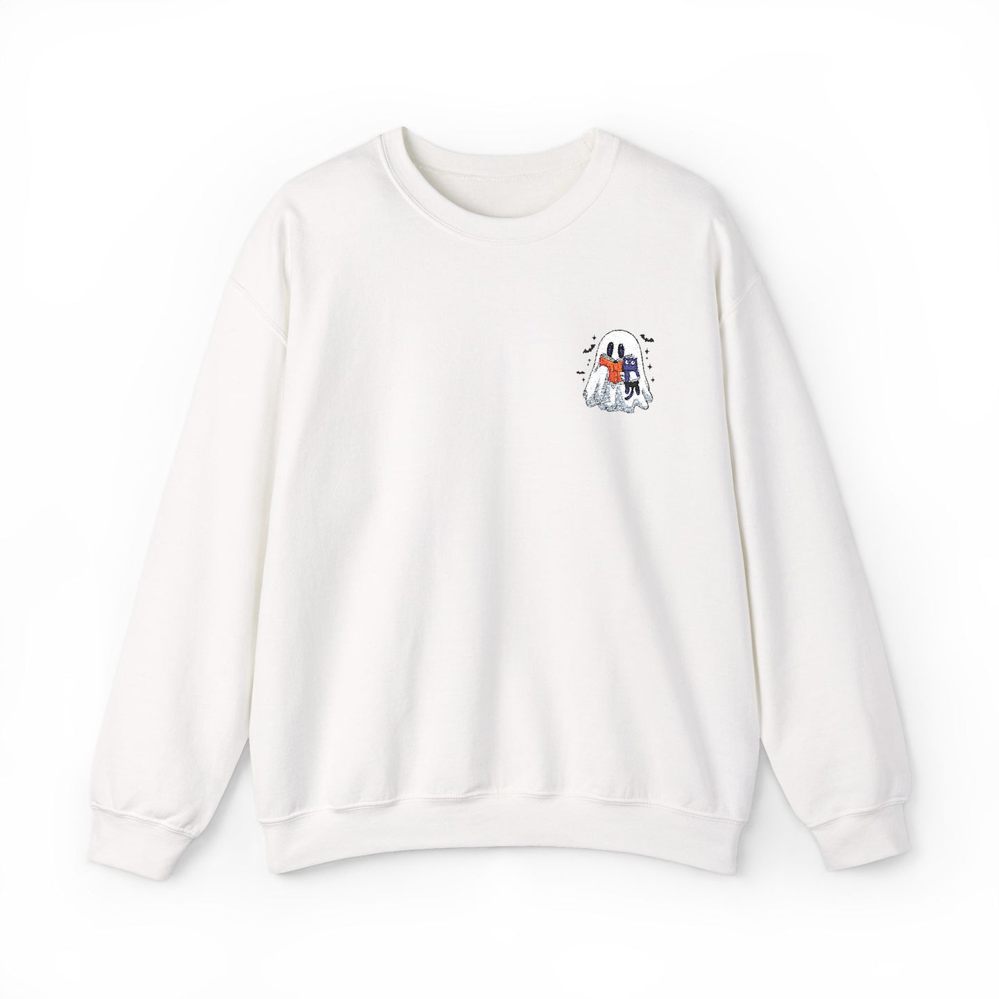 Cute Halloween Ghost Reading Unisex Heavy Blend™ Crewneck Sweatshirt