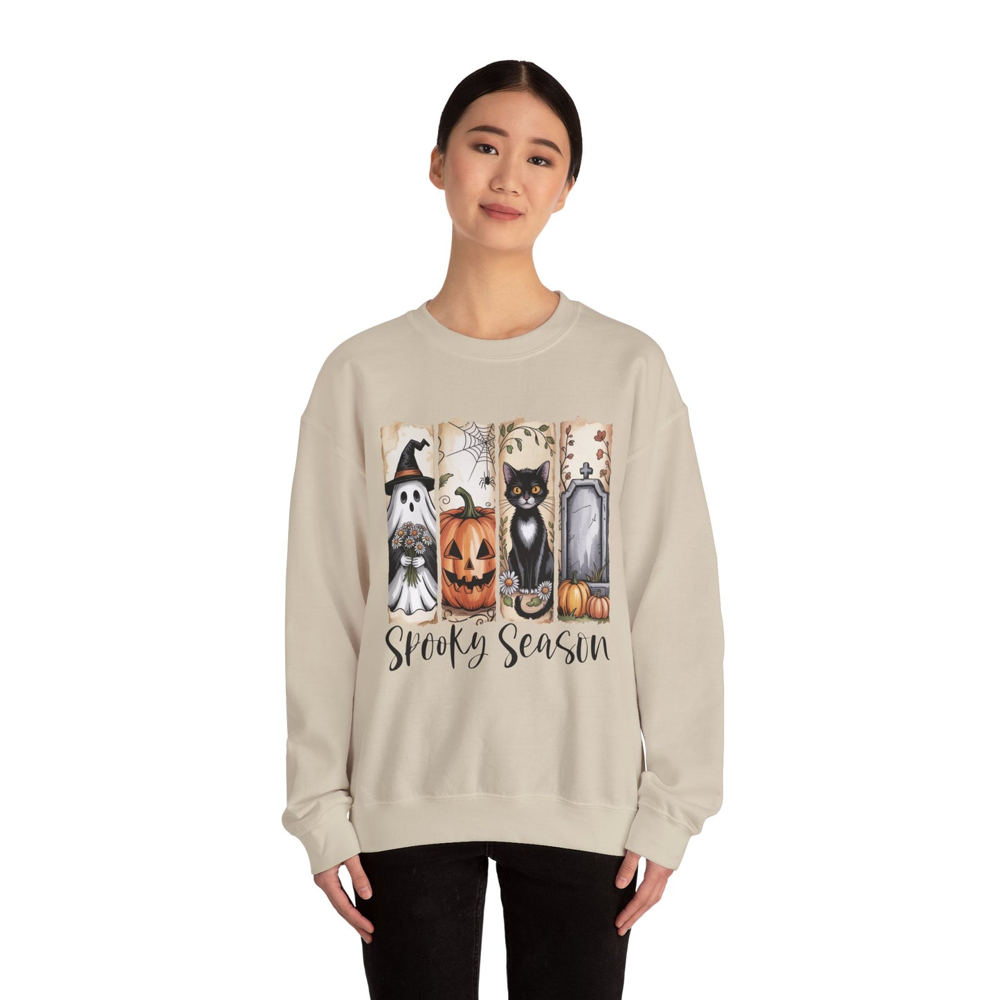 Spooky Season Crewneck Sweatshirt - Fall Fashion, Halloween Sweatshirt, Cozy Autumn Outfit, Unisex Gift, Seasonal Wardrobe