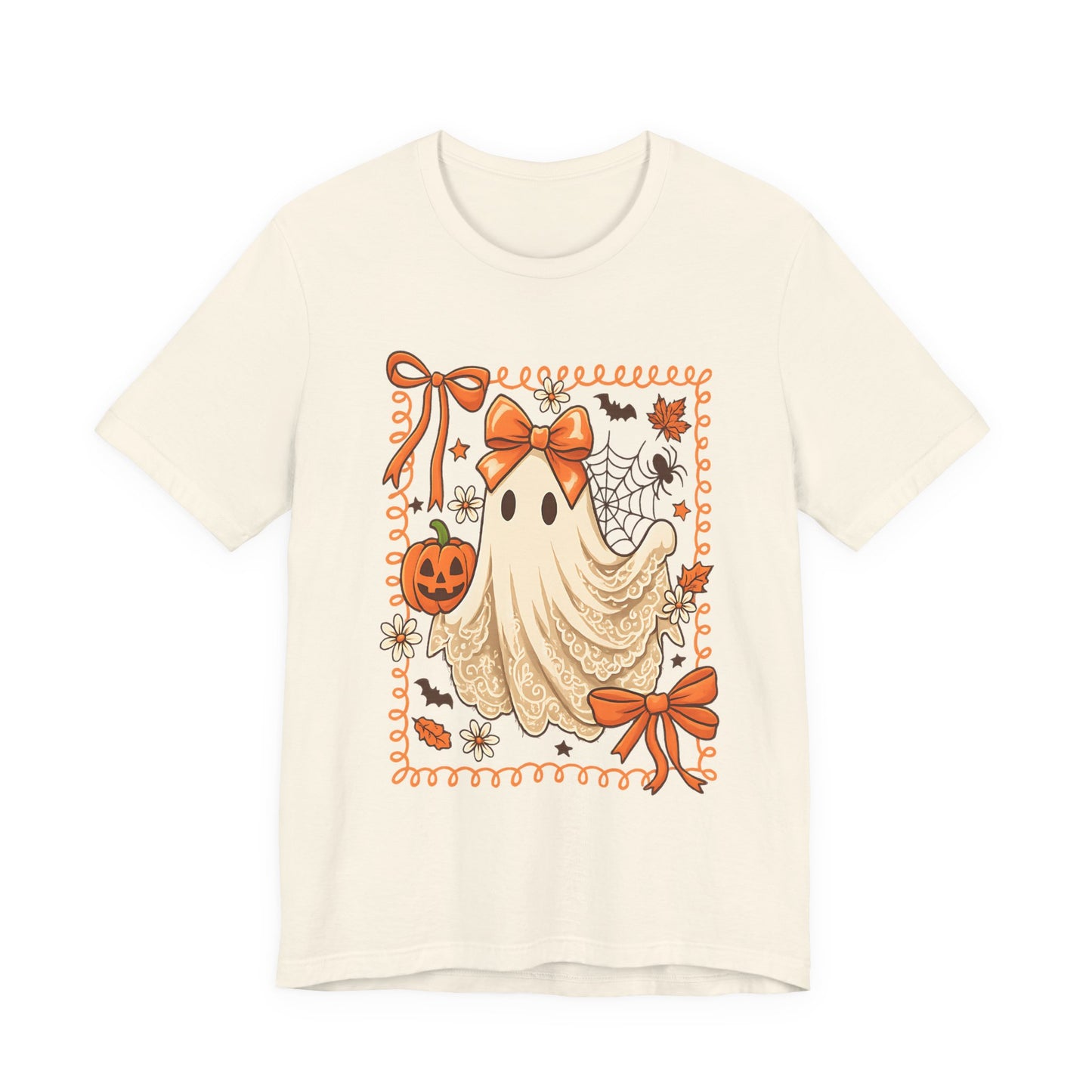 Ghostly Charm Halloween Tee, Unisex T-Shirt, Festive Apparel, Spooky Season Clothing, Gift for Trick-or-Treaters, Fall Celebrations