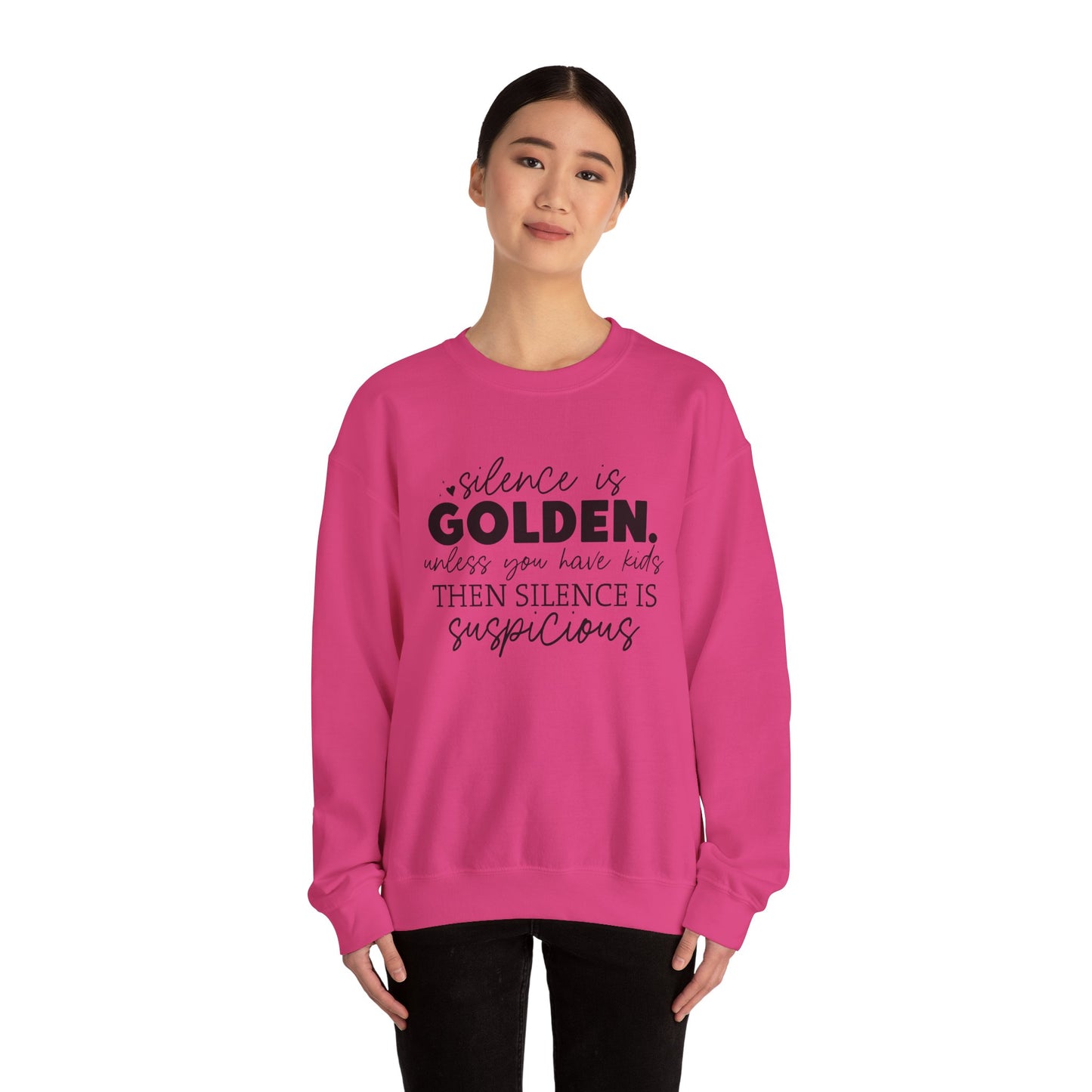 Silence is Golden Crewneck Sweatshirt for Parents | Funny Gift for Moms