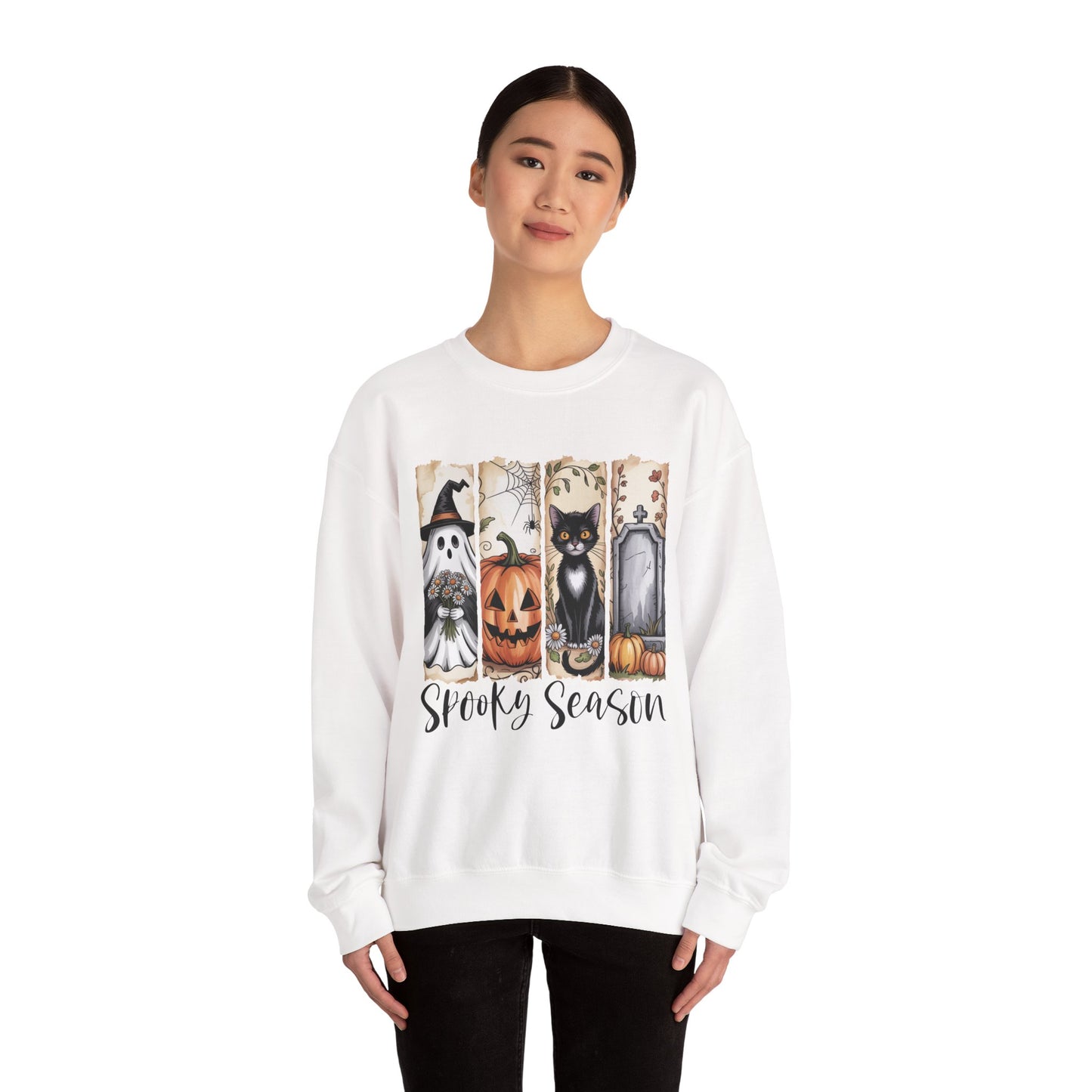 Spooky Season Crewneck Sweatshirt - Fall Fashion, Halloween Sweatshirt, Cozy Autumn Outfit, Unisex Gift, Seasonal Wardrobe