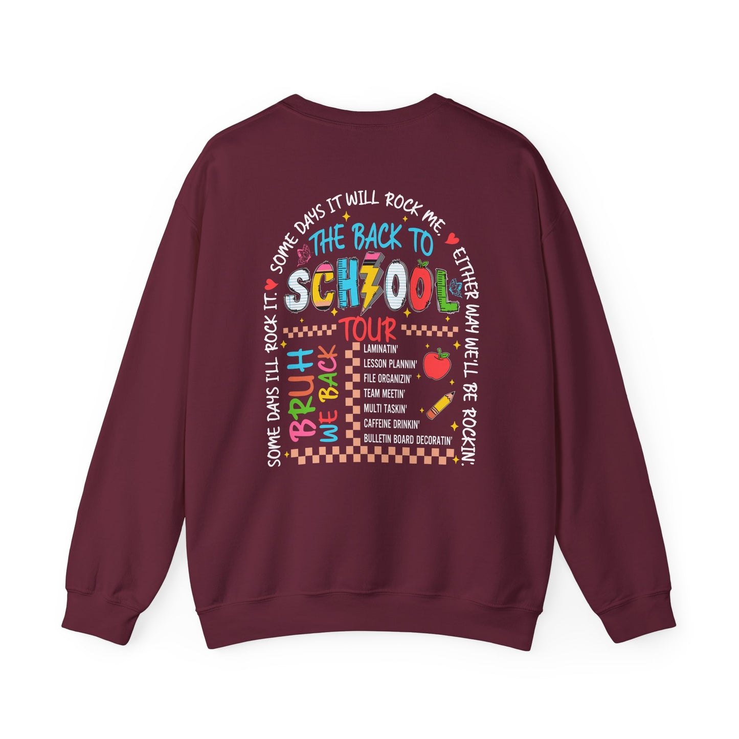 ABCD Back to School Tour Crewneck Sweatshirt, Unisex Sweatshirt, School Tour Apparel, Fun Gift for Students, Cozy Relaxing Wear