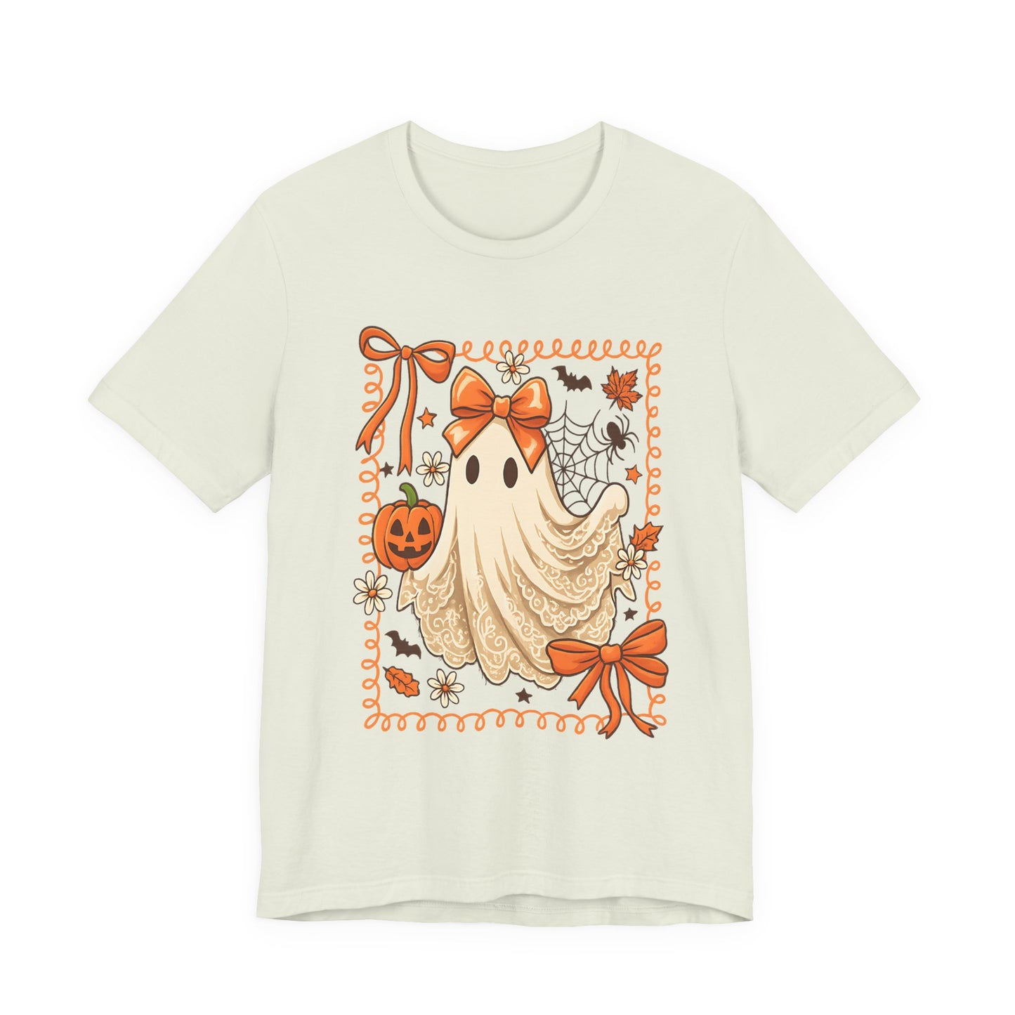 Ghostly Charm Halloween Tee, Unisex T-Shirt, Festive Apparel, Spooky Season Clothing, Gift for Trick-or-Treaters, Fall Celebrations