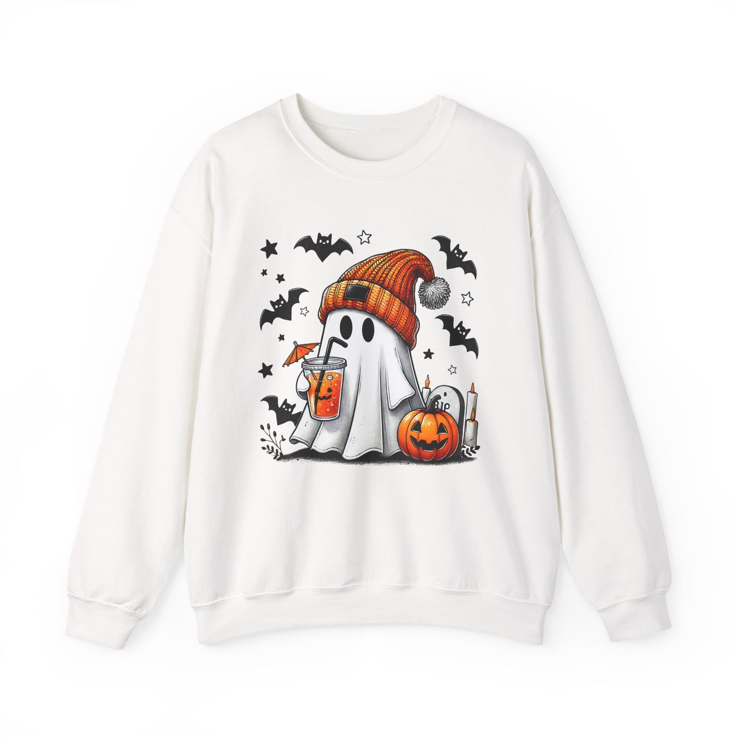 Spooky Ghost Crewneck Sweatshirt, Halloween Apparel, Cozy Unisex Sweatshirt, Fall Fashion, Ghost Graphic Sweatshirt