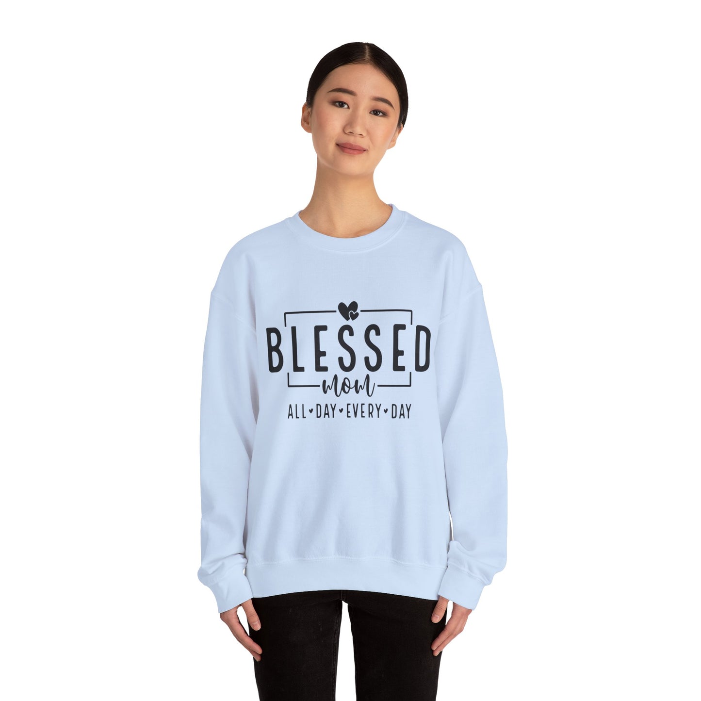 Blessed Mom Unisex Heavy Blend™ Crewneck Sweatshirt - All Day Everyday