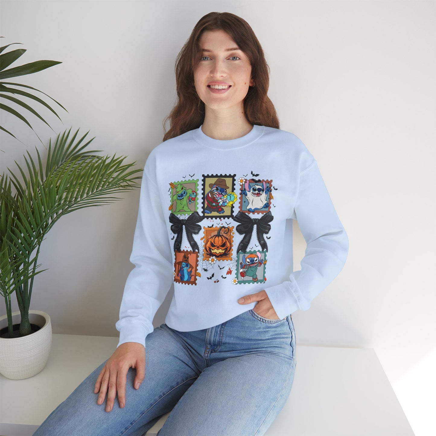 Spooky Vibes Retro Stitch Crewneck Sweatshirt, Halloween, Unisex Sweatshirt, Cozy Apparel, Gift for Her, Fall Fashion, Halloween Sweater