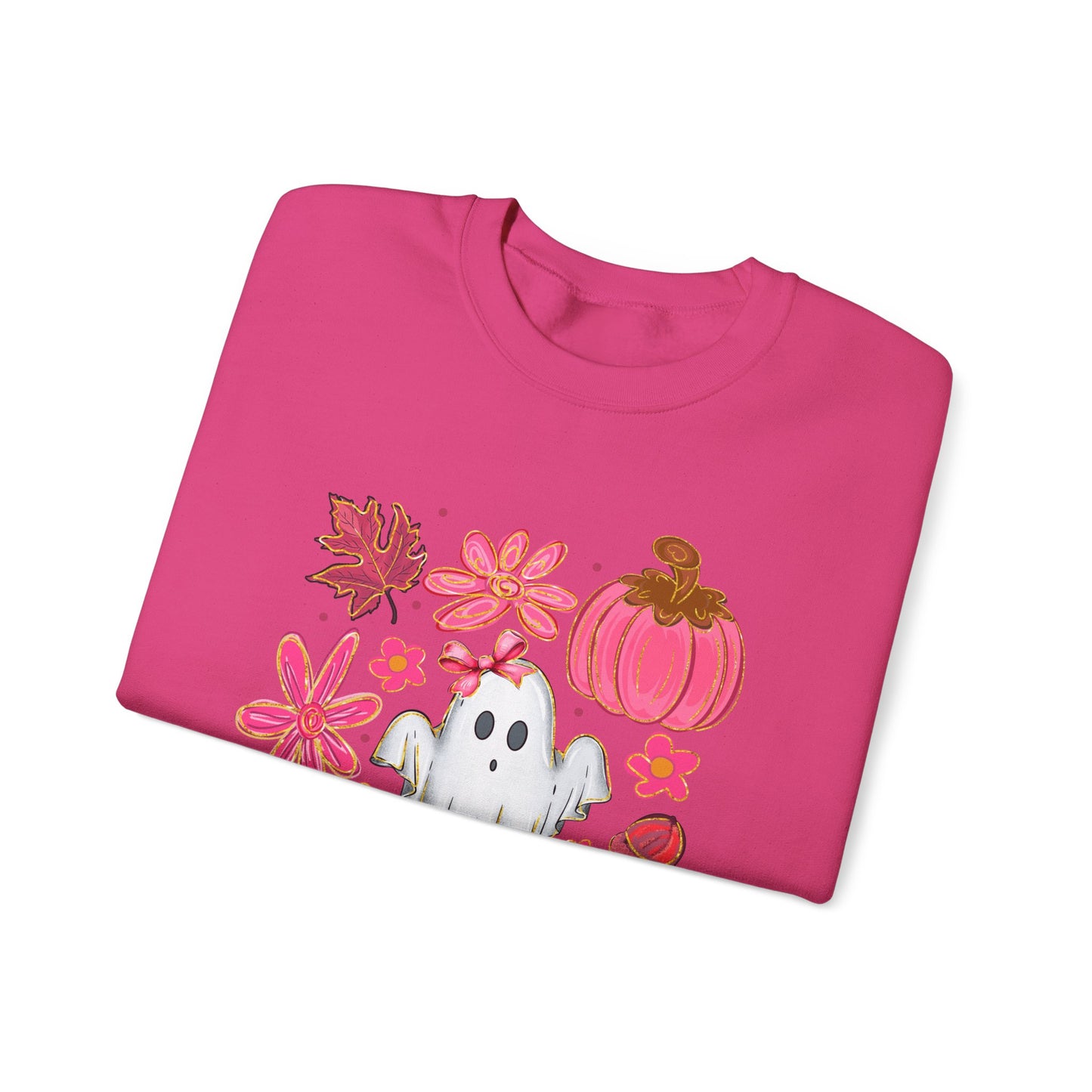 Autumn Ghost Crewneck Sweatshirt - Cozy Halloween Apparel, Fall Fashion, Gift for Her, Unisex Sweatshirt, Spooky Season Style