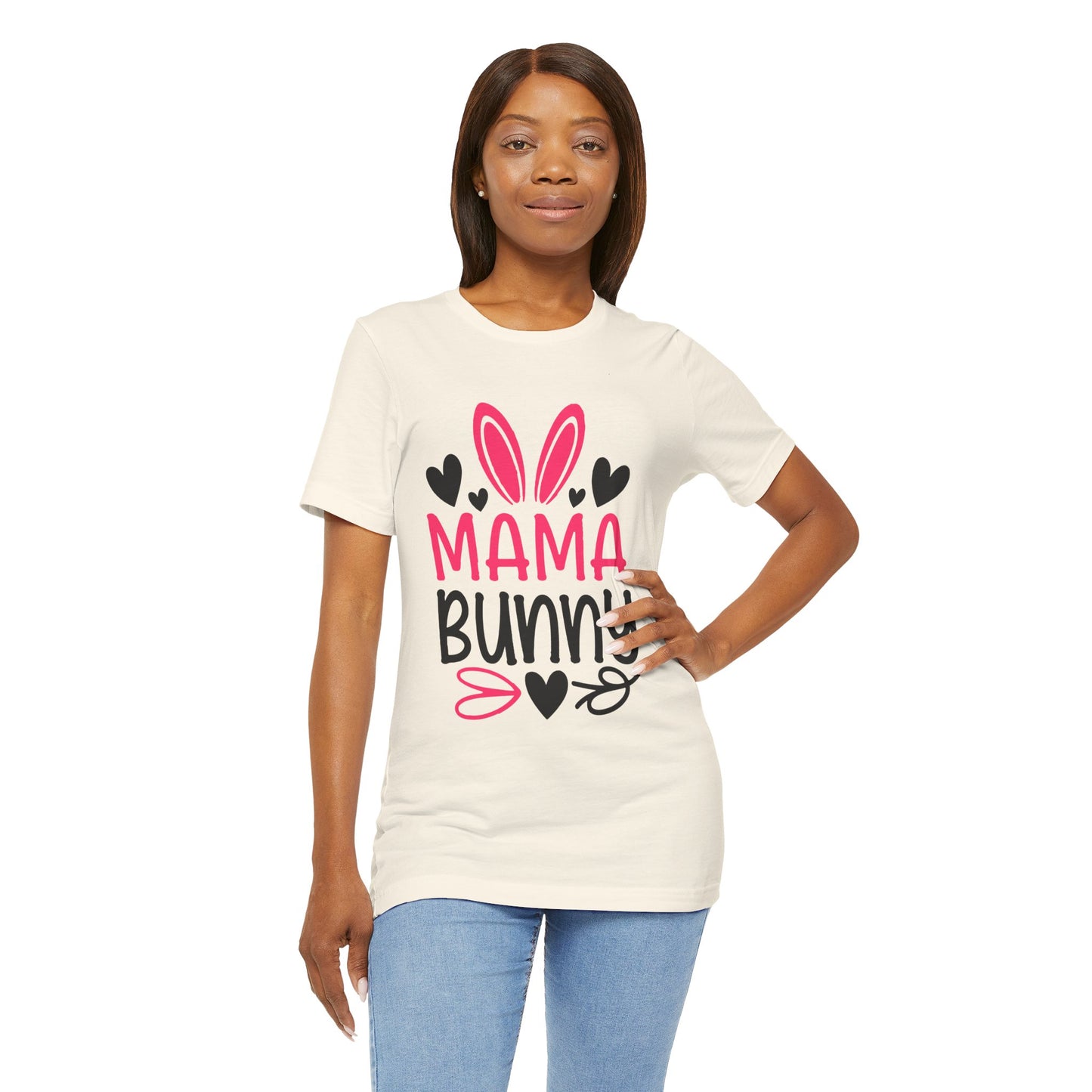 Mama Bunny Unisex Jersey Short Sleeve Tee - Perfect for Moms & Easter Celebrations