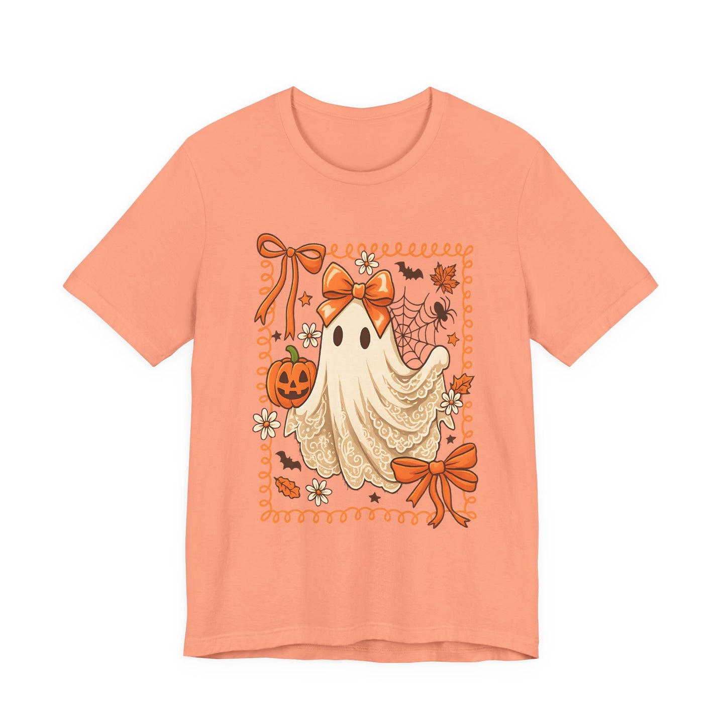 Ghostly Charm Halloween Tee, Unisex T-Shirt, Festive Apparel, Spooky Season Clothing, Gift for Trick-or-Treaters, Fall Celebrations