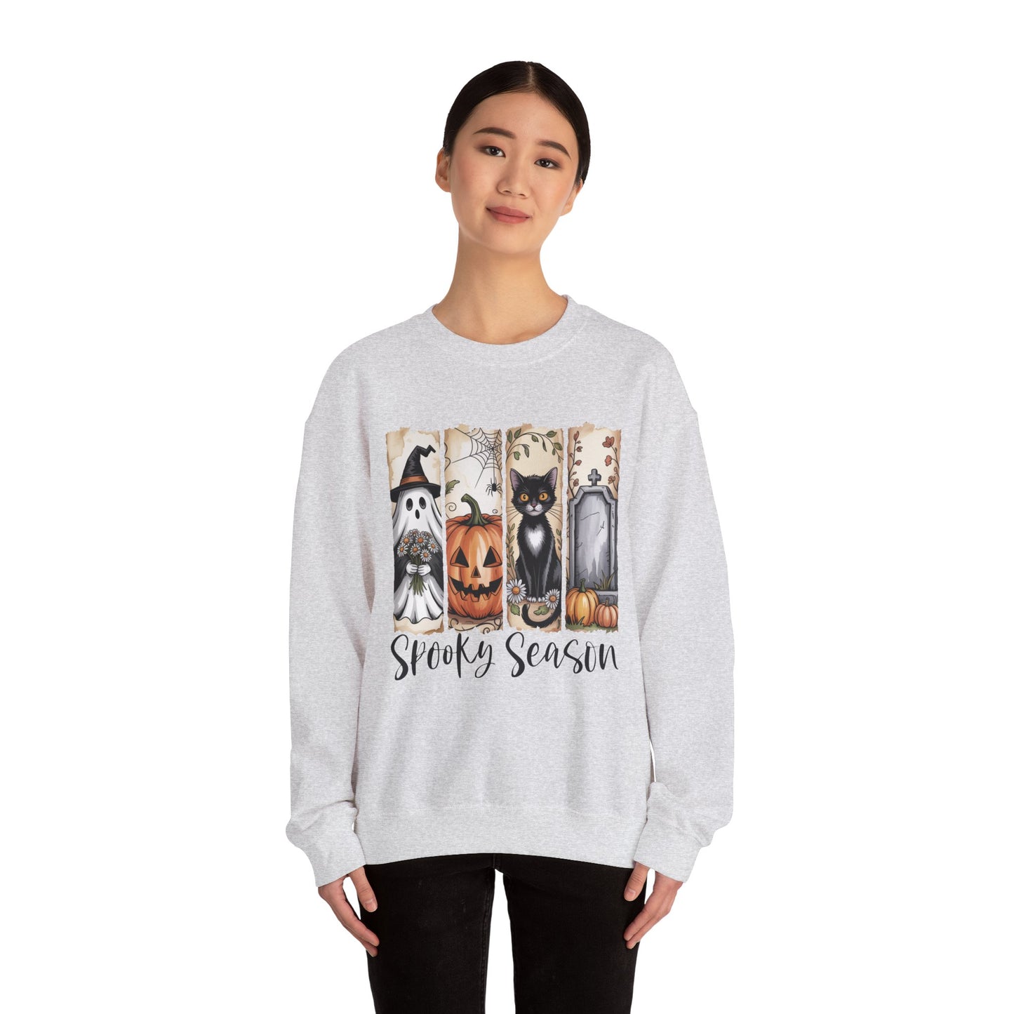 Spooky Season Crewneck Sweatshirt - Fall Fashion, Halloween Sweatshirt, Cozy Autumn Outfit, Unisex Gift, Seasonal Wardrobe