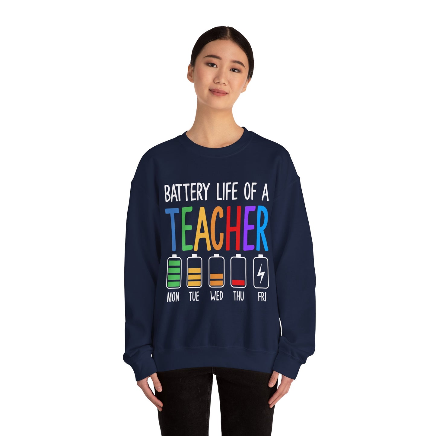 Teacher's Battery Life Crewneck Sweatshirt, Cute Teacher Gift, Funny Education Apparel, Back to School Sweatshirt, Teacher [...]