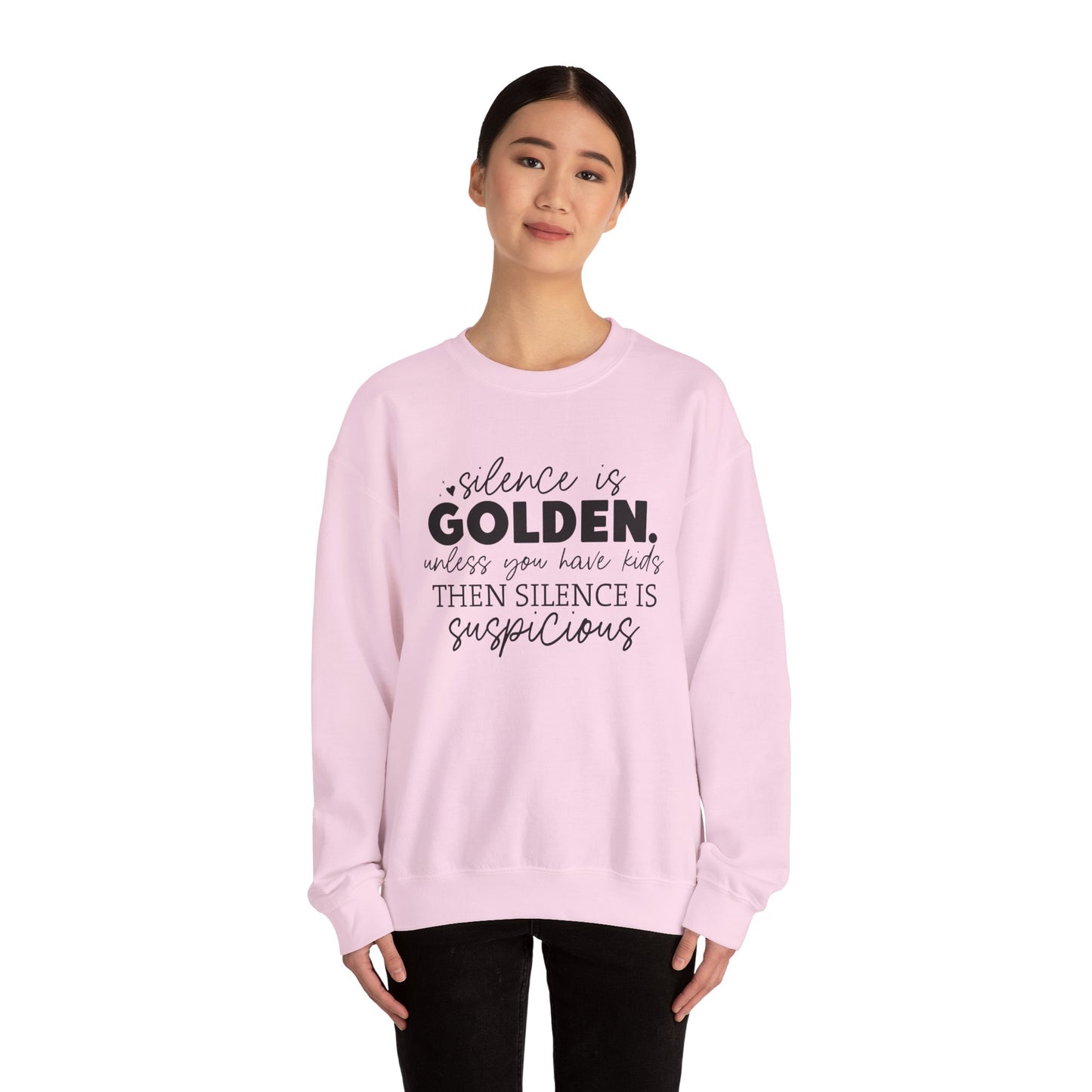 Silence is Golden Crewneck Sweatshirt for Parents | Funny Gift for Moms