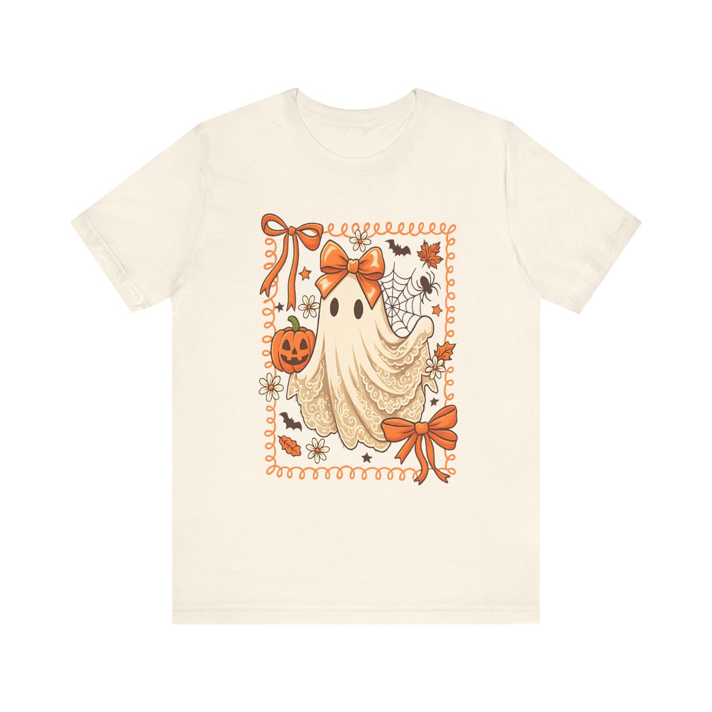 Ghostly Charm Halloween Tee, Unisex T-Shirt, Festive Apparel, Spooky Season Clothing, Gift for Trick-or-Treaters, Fall Celebrations