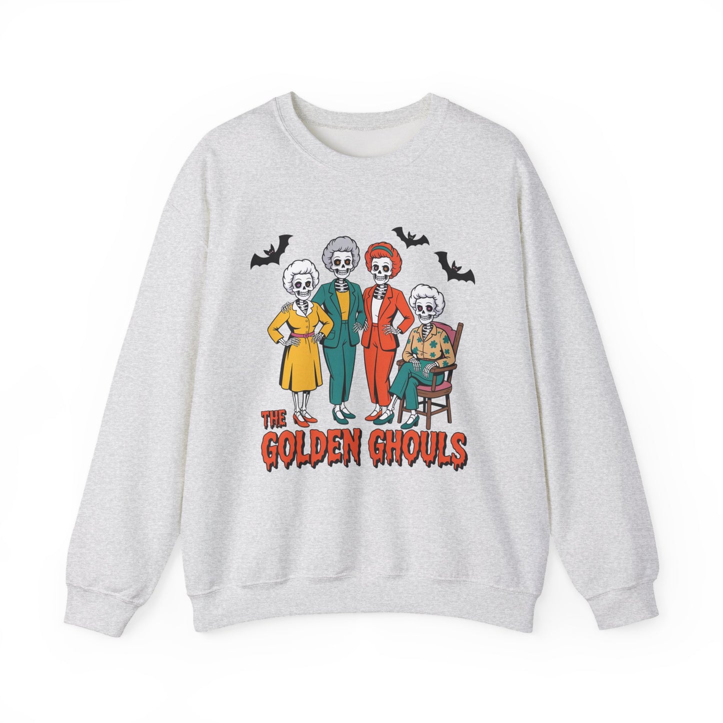 Golden Ghouls Sweatshirt, Halloween Crewneck, Spooky Sweatshirt, Horror Apparel, Unisex Fall Fashion, Cozy Costume