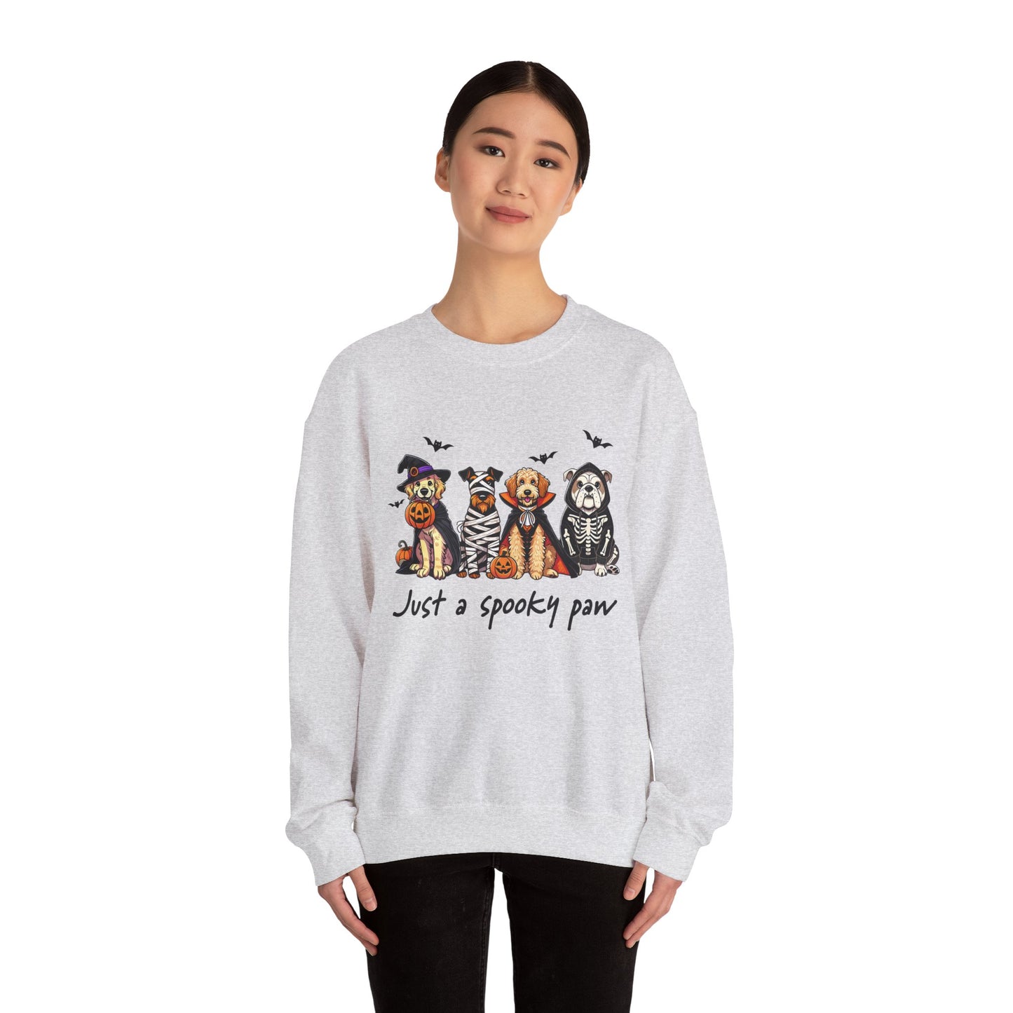 Spooky Dog Sweatshirt, Unisex Halloween Crewneck, Pet Lovers Gift, Cozy Fall Apparel, Cute Dog Design