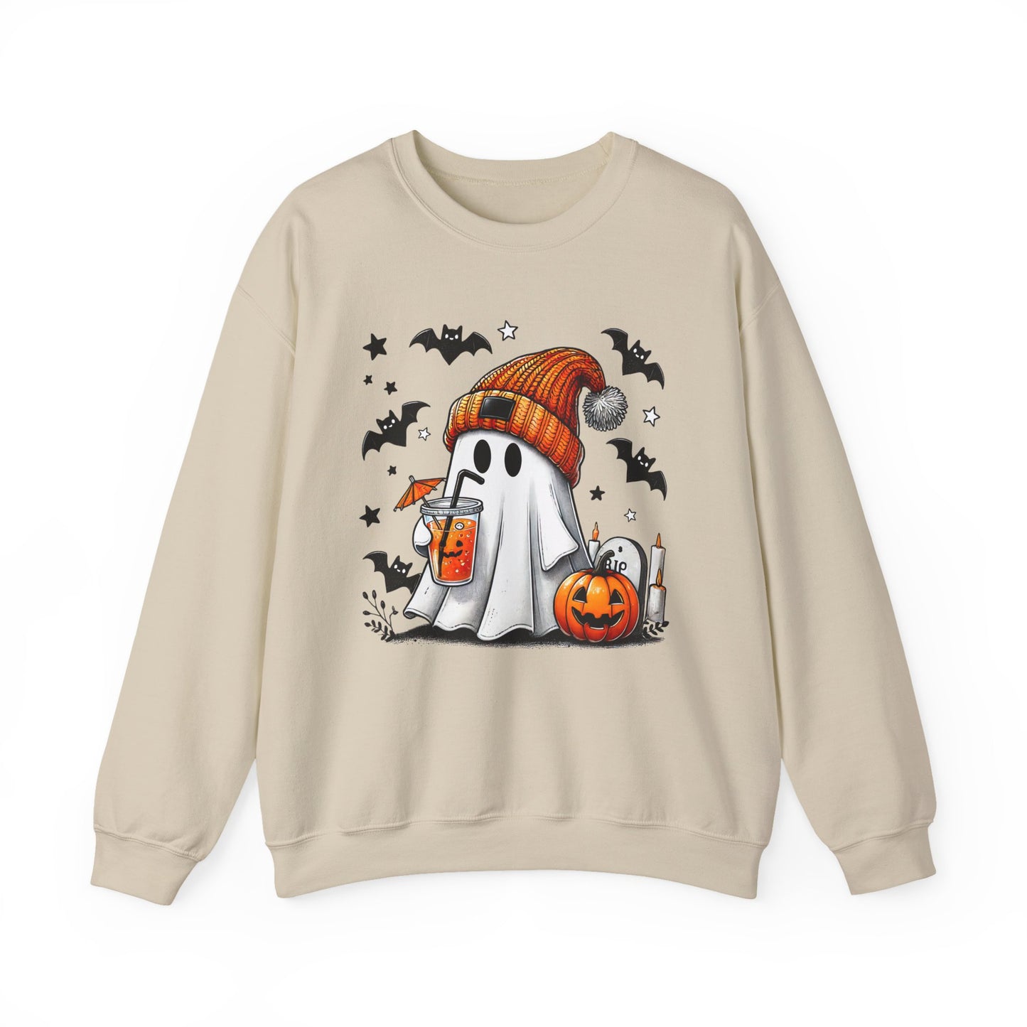 Spooky Ghost Crewneck Sweatshirt, Halloween Apparel, Cozy Unisex Sweatshirt, Fall Fashion, Ghost Graphic Sweatshirt