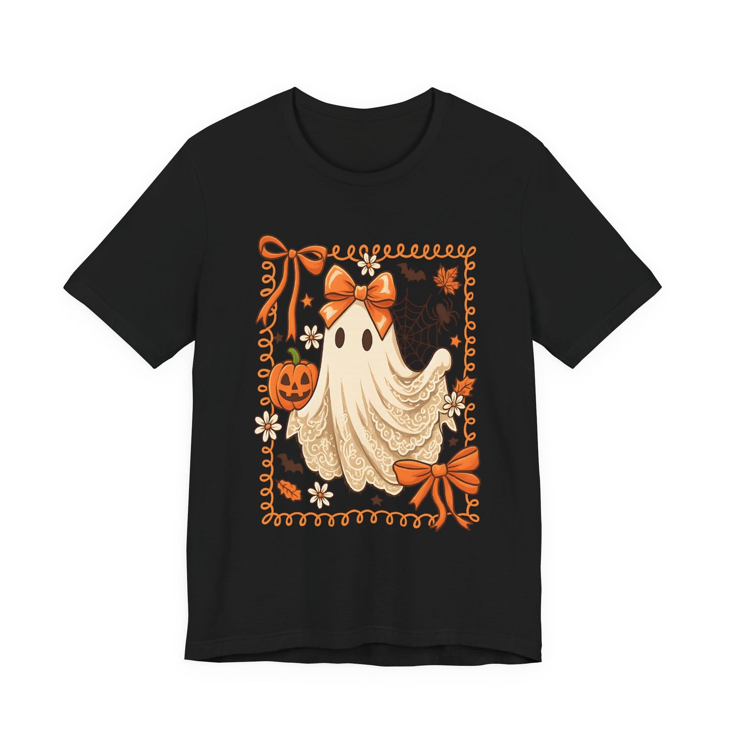 Ghostly Charm Halloween Tee, Unisex T-Shirt, Festive Apparel, Spooky Season Clothing, Gift for Trick-or-Treaters, Fall Celebrations