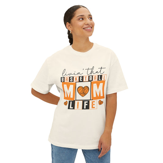 Basketball Mom Life Unisex Oversized Boxy Tee