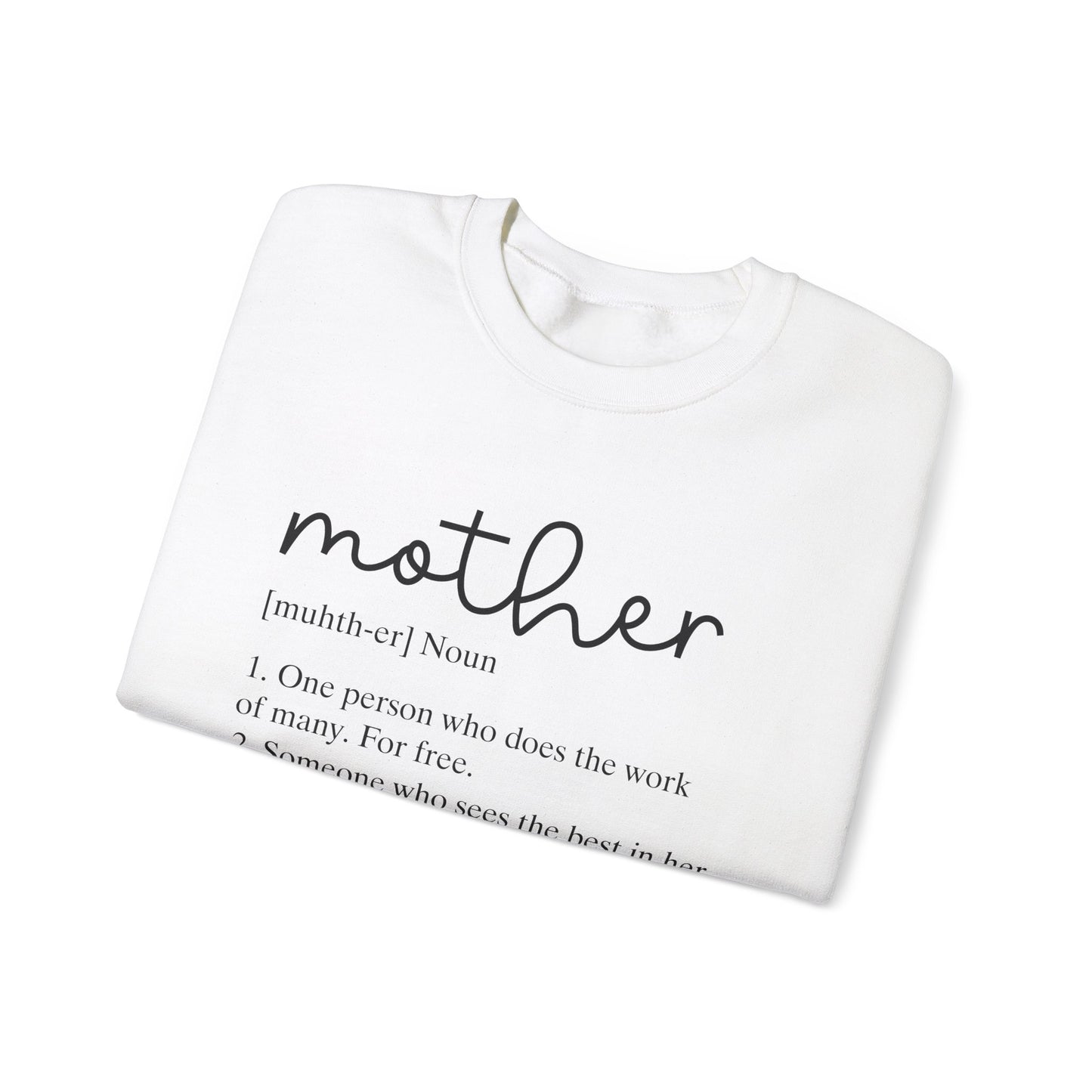 Mother Definition Unisex Crewneck Sweatshirt | Gift for Moms | Cozy & Heartfelt Apparel