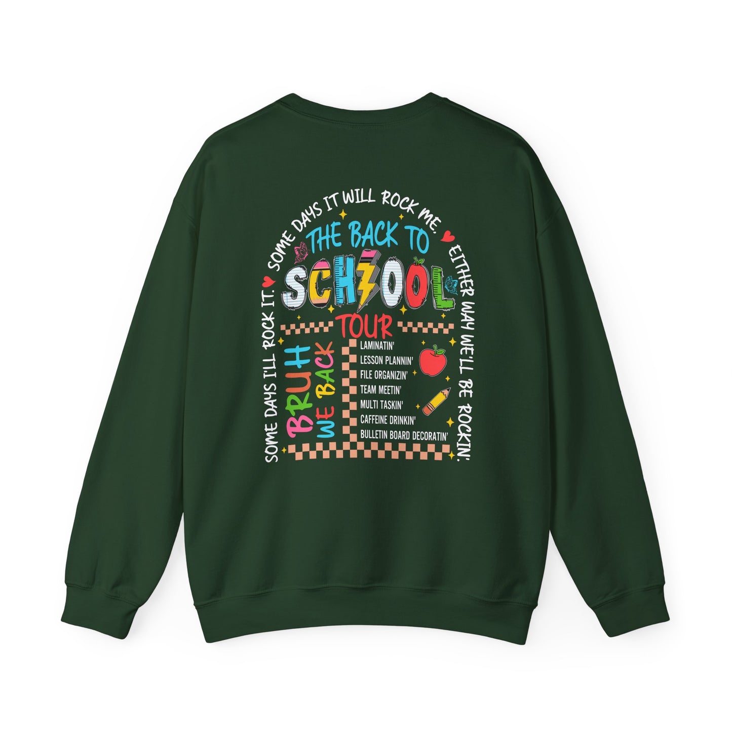 ABCD Back to School Tour Crewneck Sweatshirt, Unisex Sweatshirt, School Tour Apparel, Fun Gift for Students, Cozy Relaxing Wear
