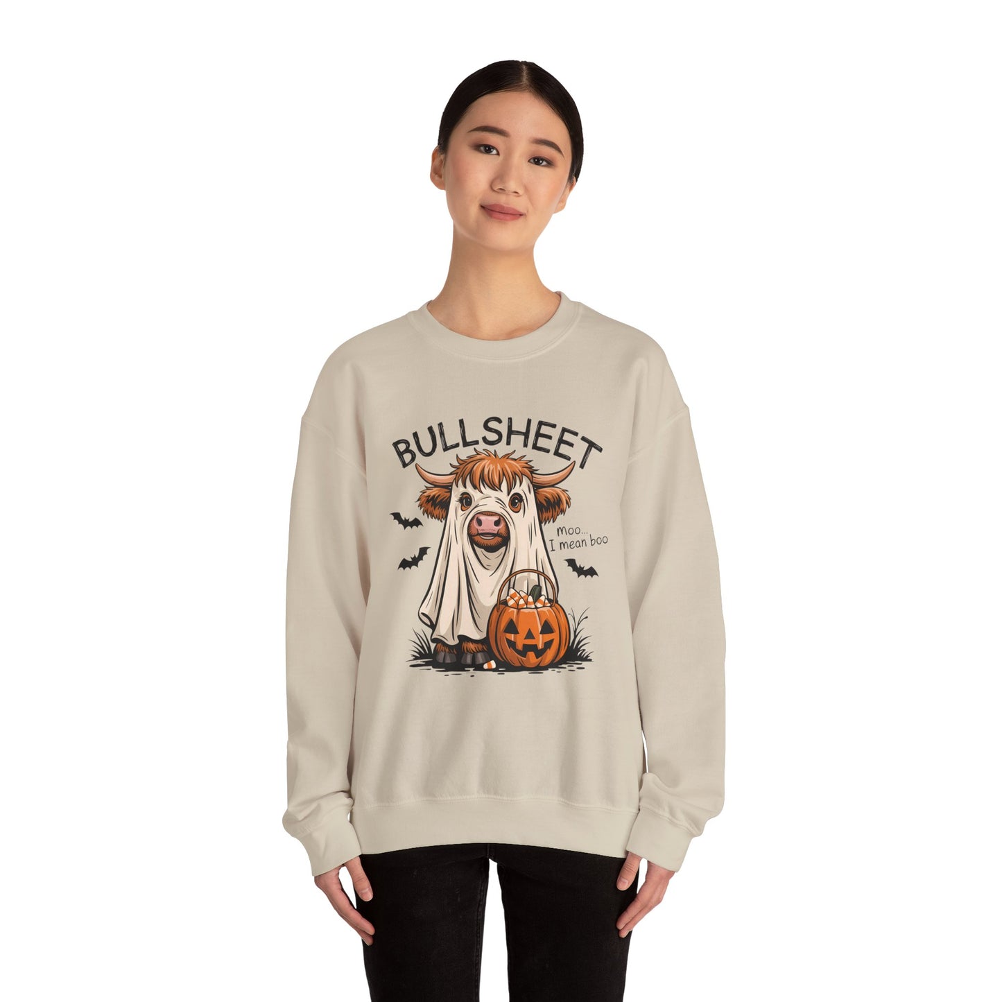 Halloween Cow Sweatshirt, Funny Halloween Crewneck, Unisex Casual Top, Cow Costume Sweatshirt, Perfect for Fall Celebrations