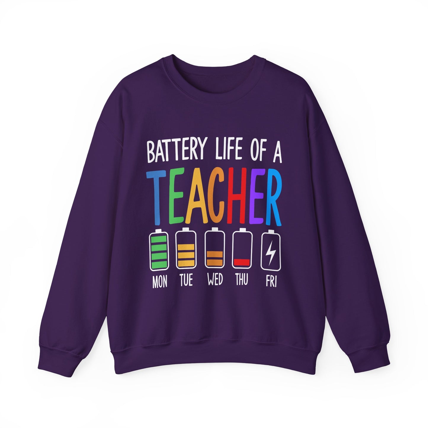 Teacher's Battery Life Crewneck Sweatshirt, Cute Teacher Gift, Funny Education Apparel, Back to School Sweatshirt, Teacher [...]