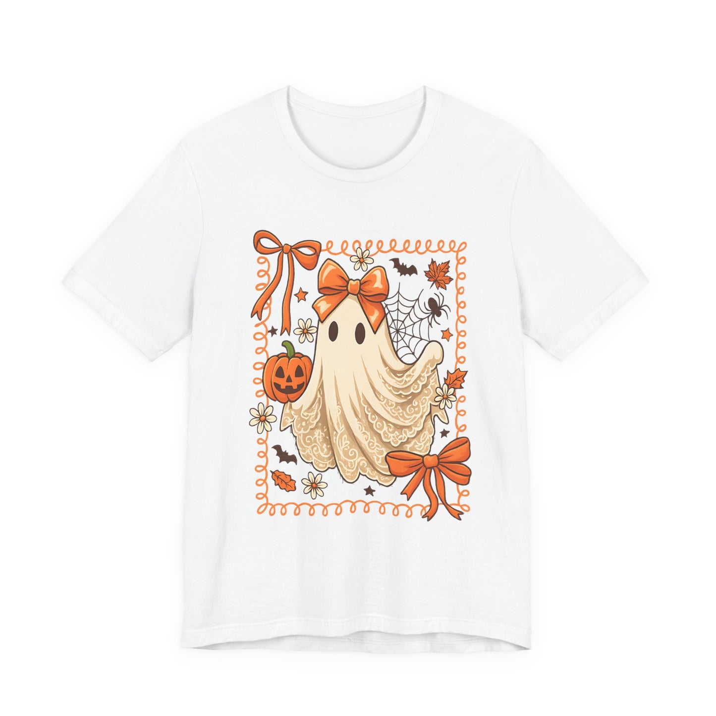 Ghostly Charm Halloween Tee, Unisex T-Shirt, Festive Apparel, Spooky Season Clothing, Gift for Trick-or-Treaters, Fall Celebrations